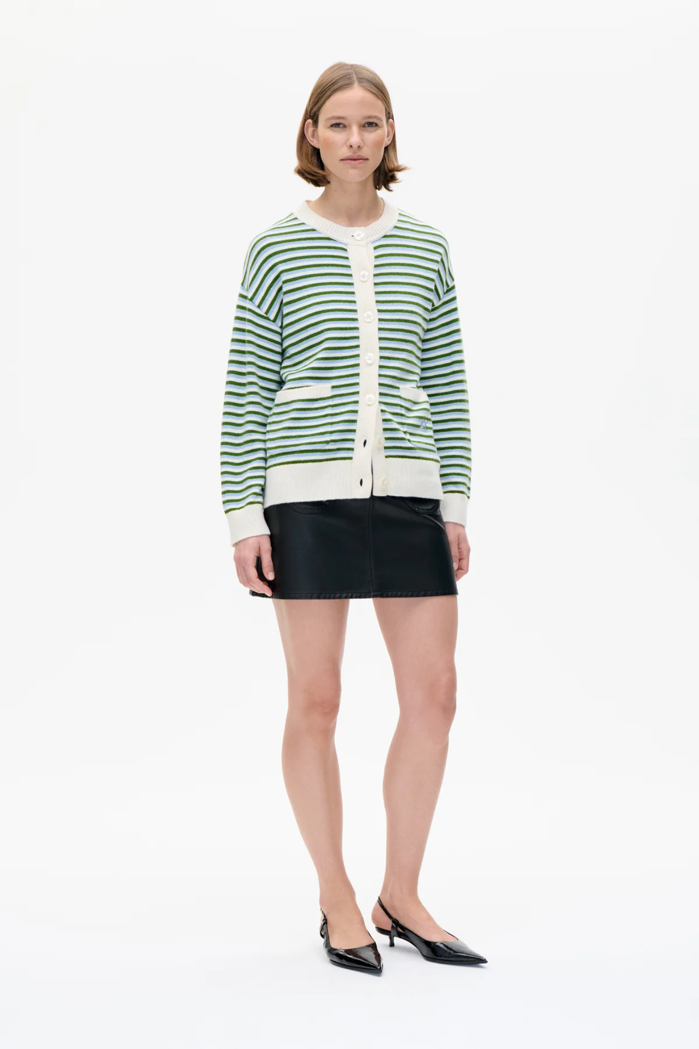 CINDIE GILET - SUBDUED BLUE STRIPE