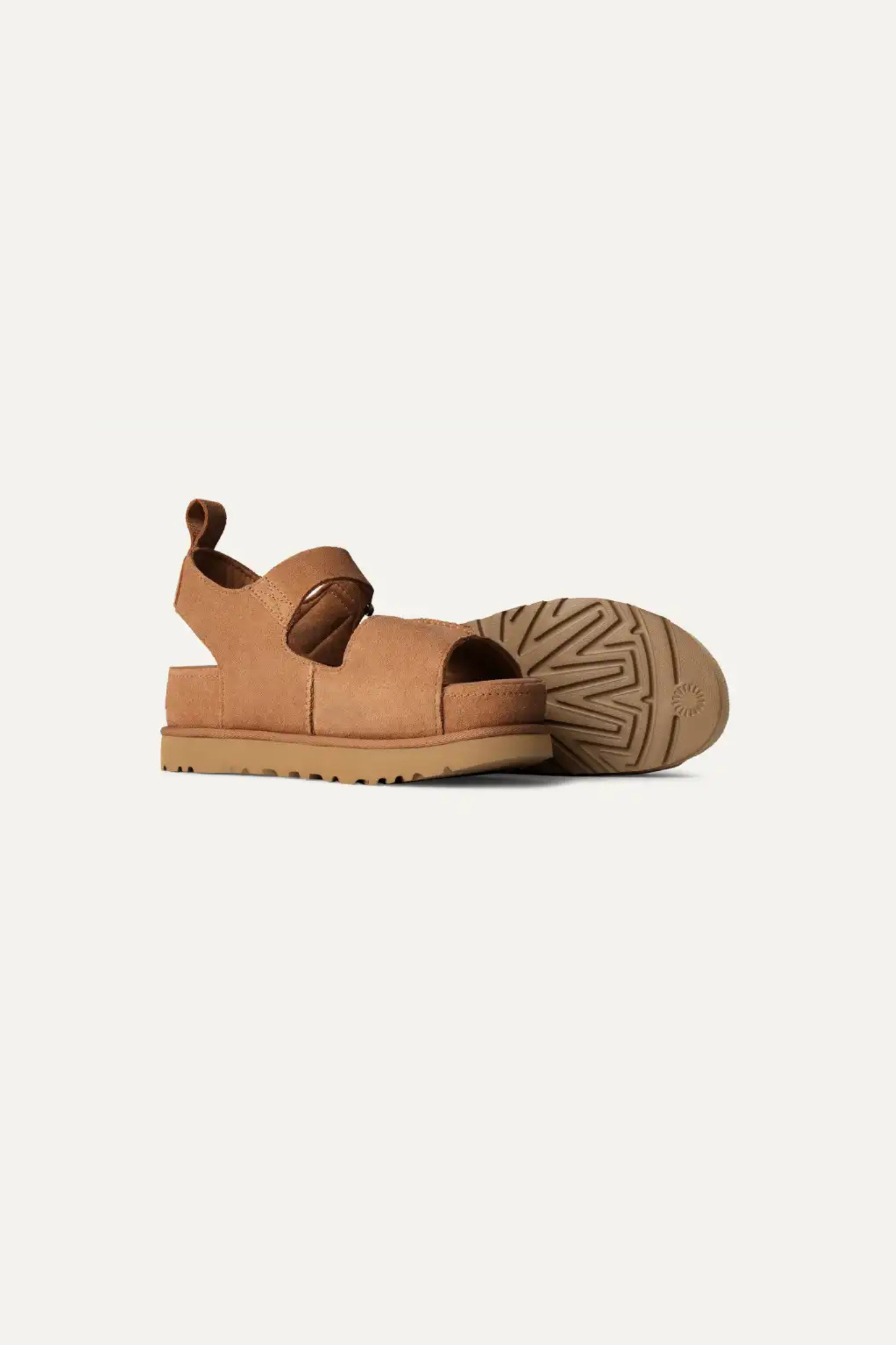 UGG women goldenstar hi in chestnut. Side view