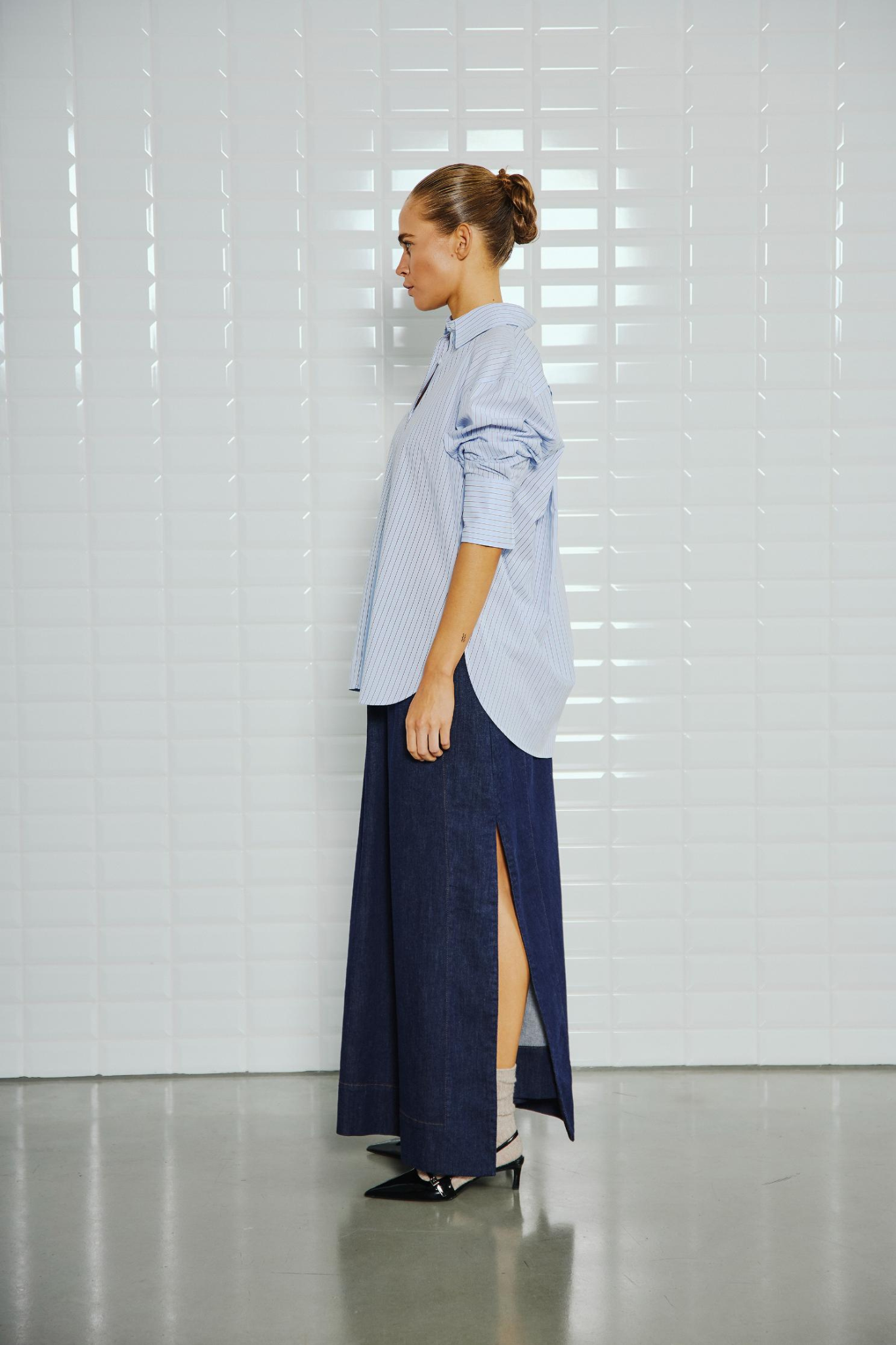 NOA LS STRIPED SHIRT - TRUE BLUE STRIPE