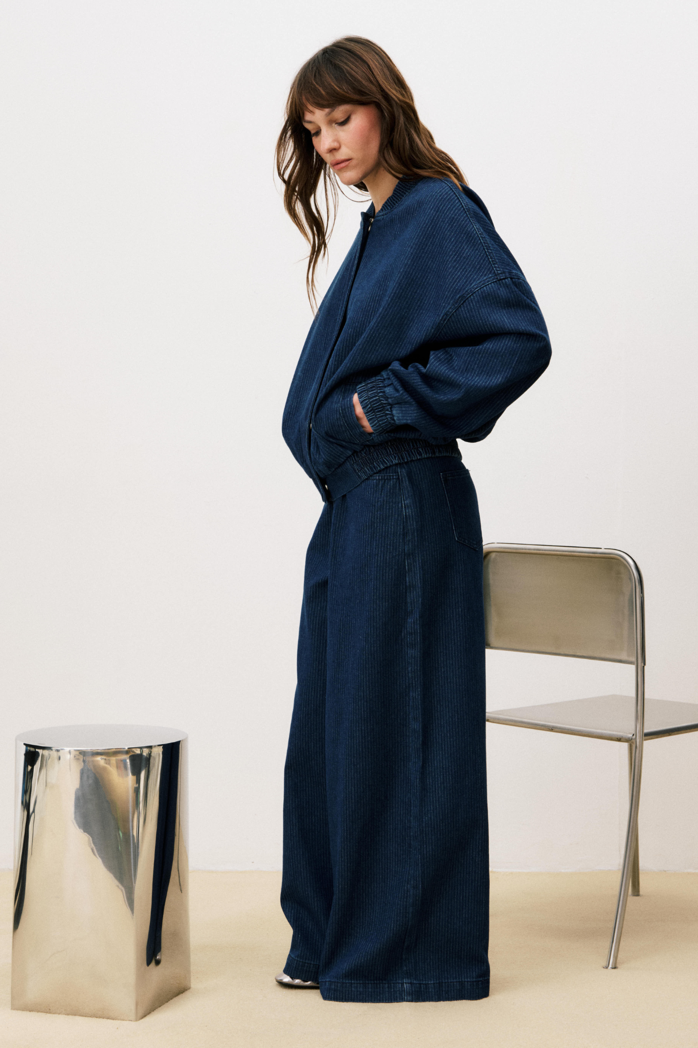 GLORIA BOMBER JACKET - BLUE JEAN