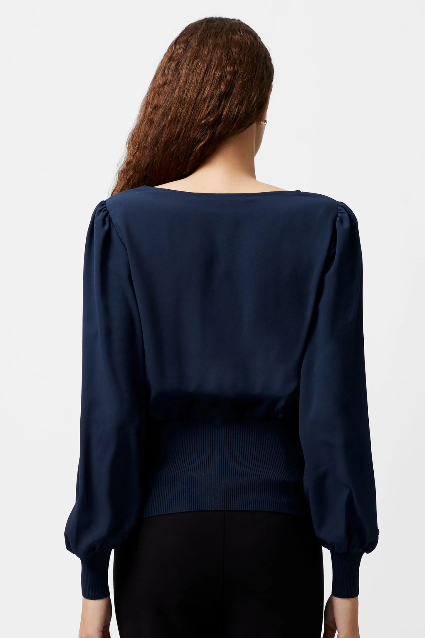 KRISTA KNIT SLASH NK JUMPER - MARINE