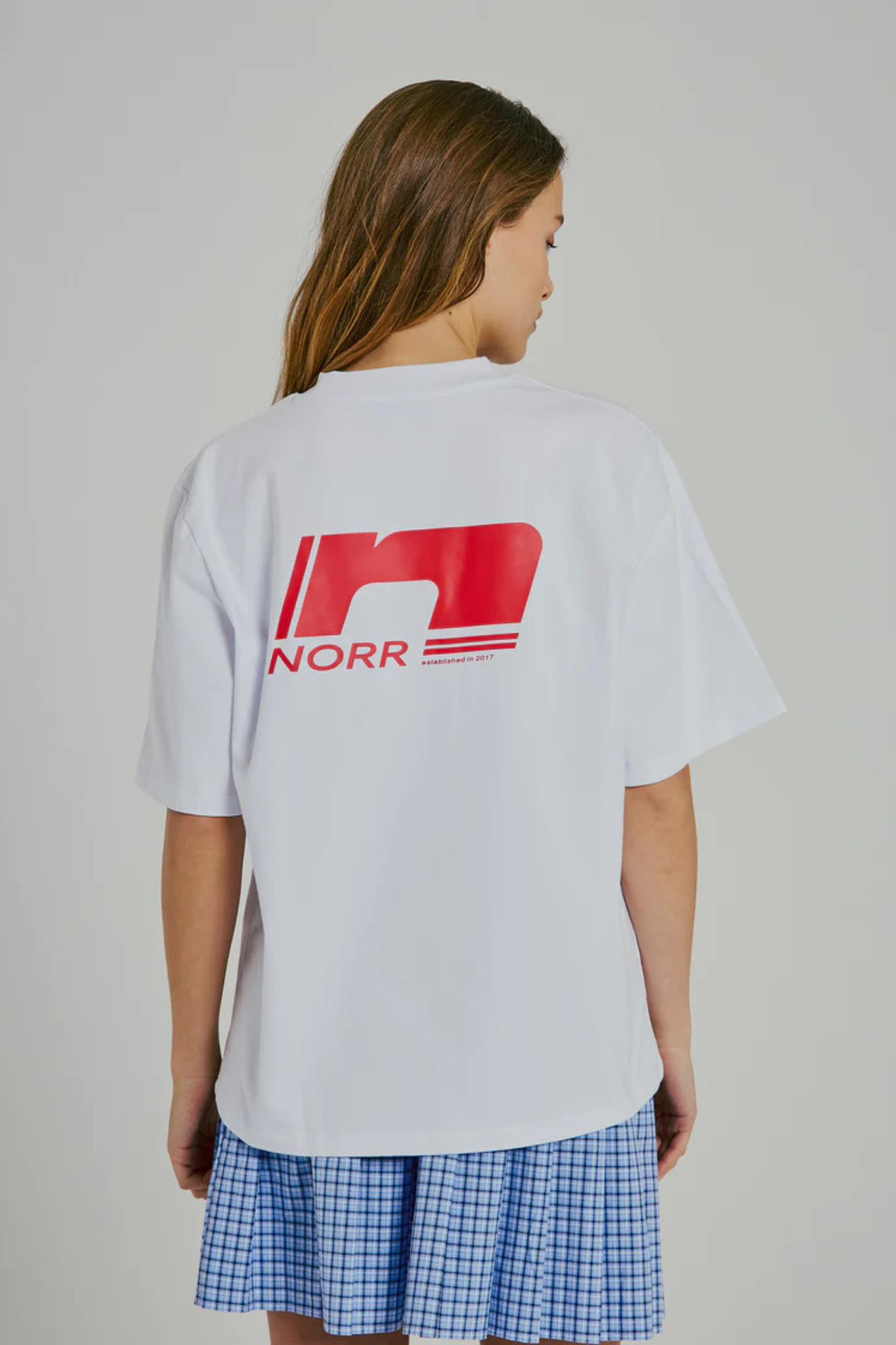 SANDA T-SHIRT - WHITE W. RED PRINT