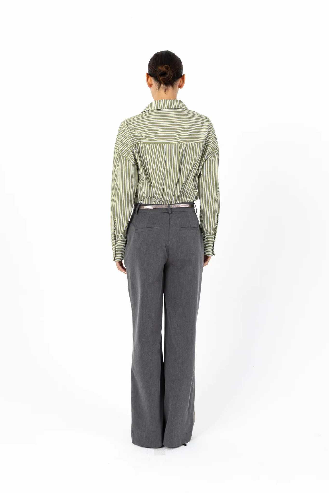 LOOSE STRIBET SHIRT - GREEN STRIPE