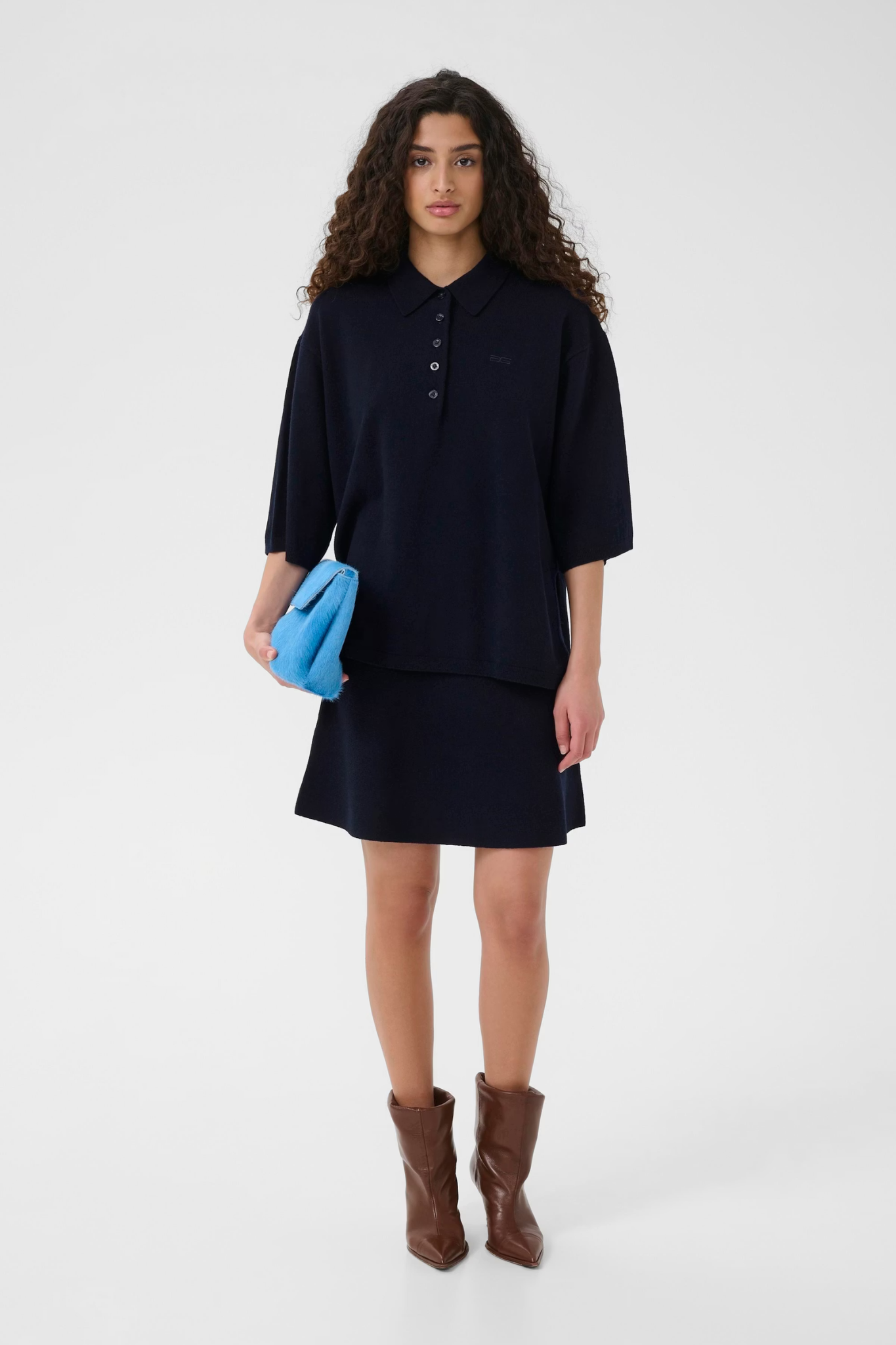 MANZI POLOSHIRT PULLOVER - BLUE