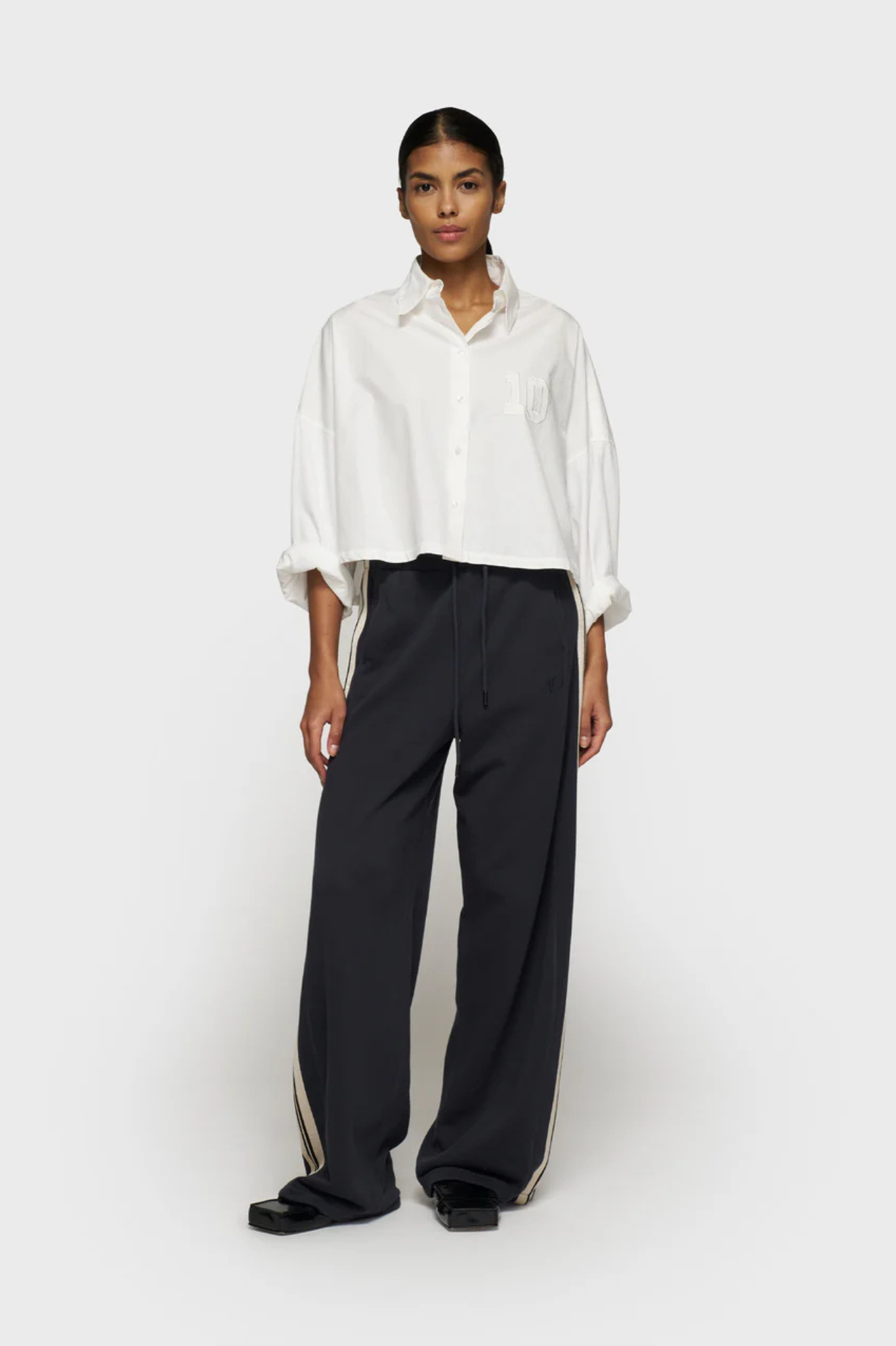 OVERSIZED CROPPED SHIRT - ECRU
