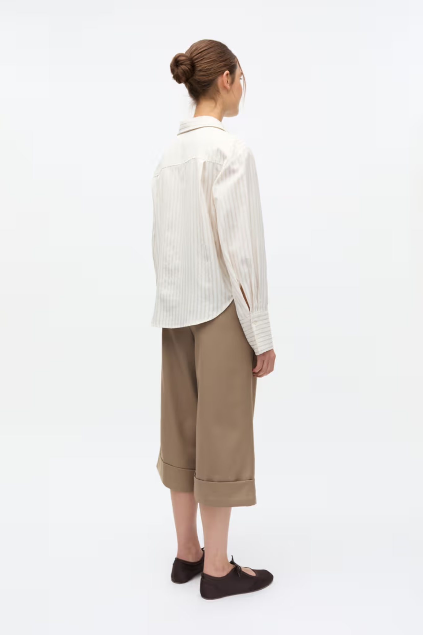 WEB LS SHORT SHIRT TIE - NATURAL STRIPE