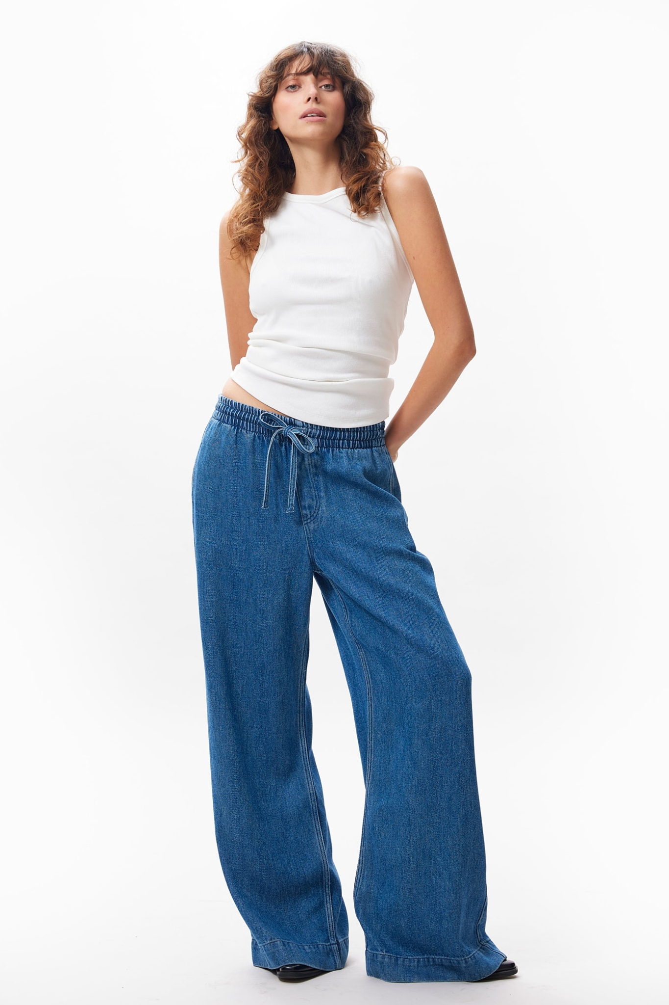 DENIM JOGGER PANTS - BLUE