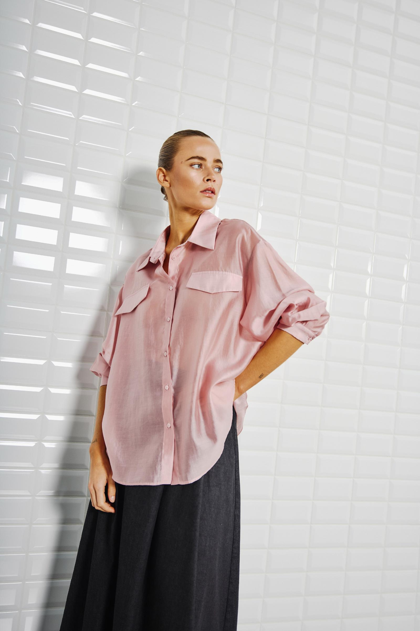 LENNON LS SHIRT - BLUSH ROSE