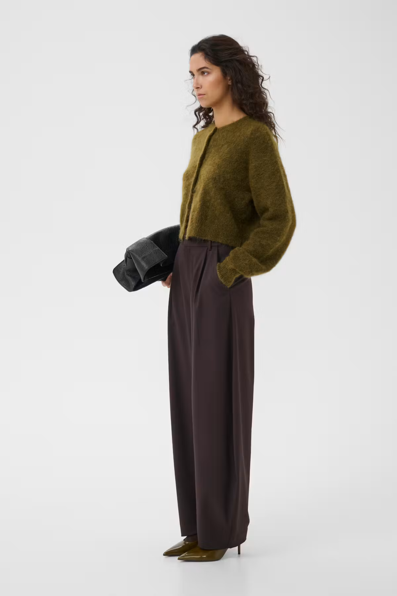 DEBBIE SHORT CARDIGAN - PLANTATION MELANGE