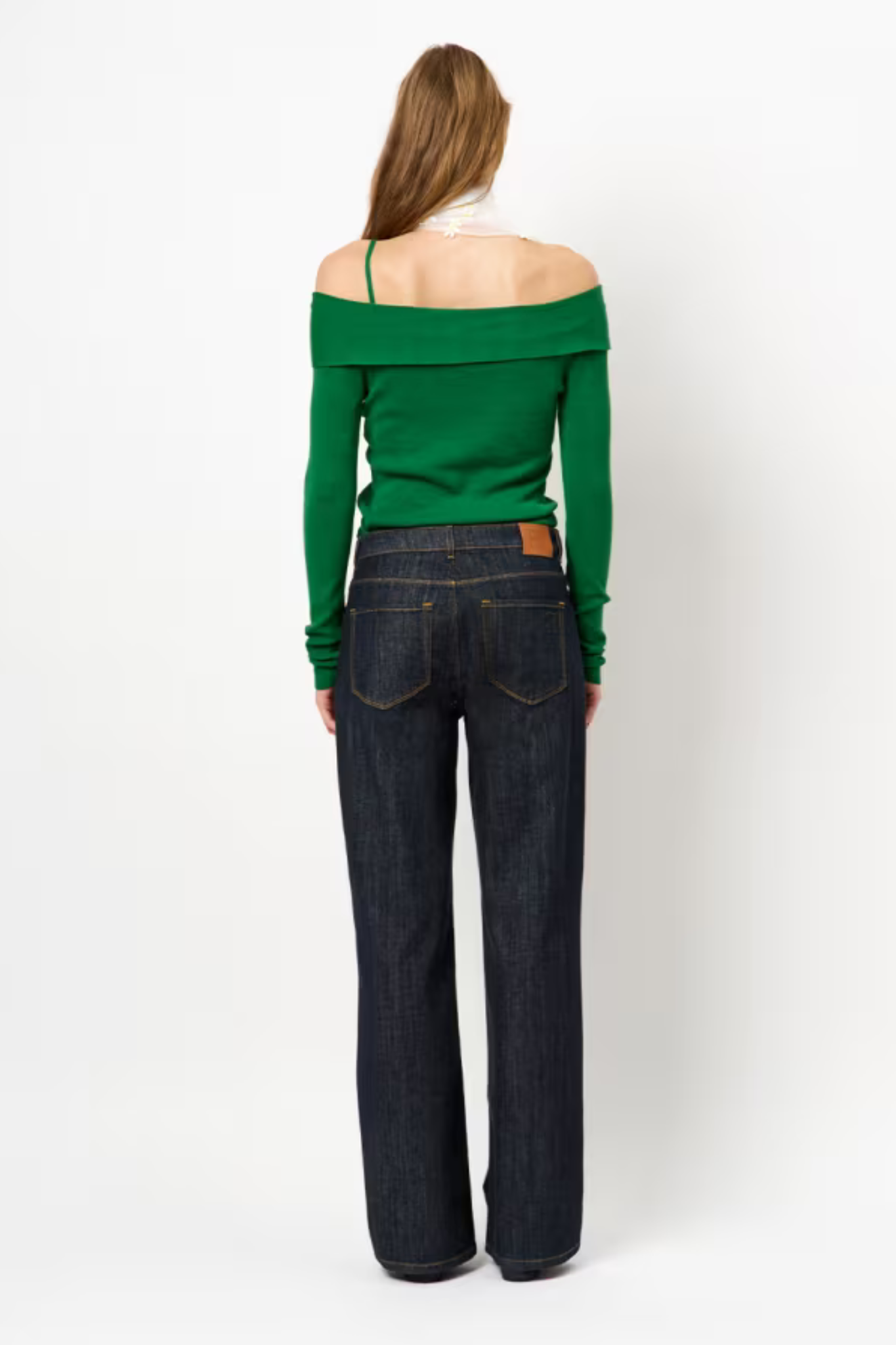 WAVE ASYMMETRIC KNITTED SWEATER - RADIANT GREEN