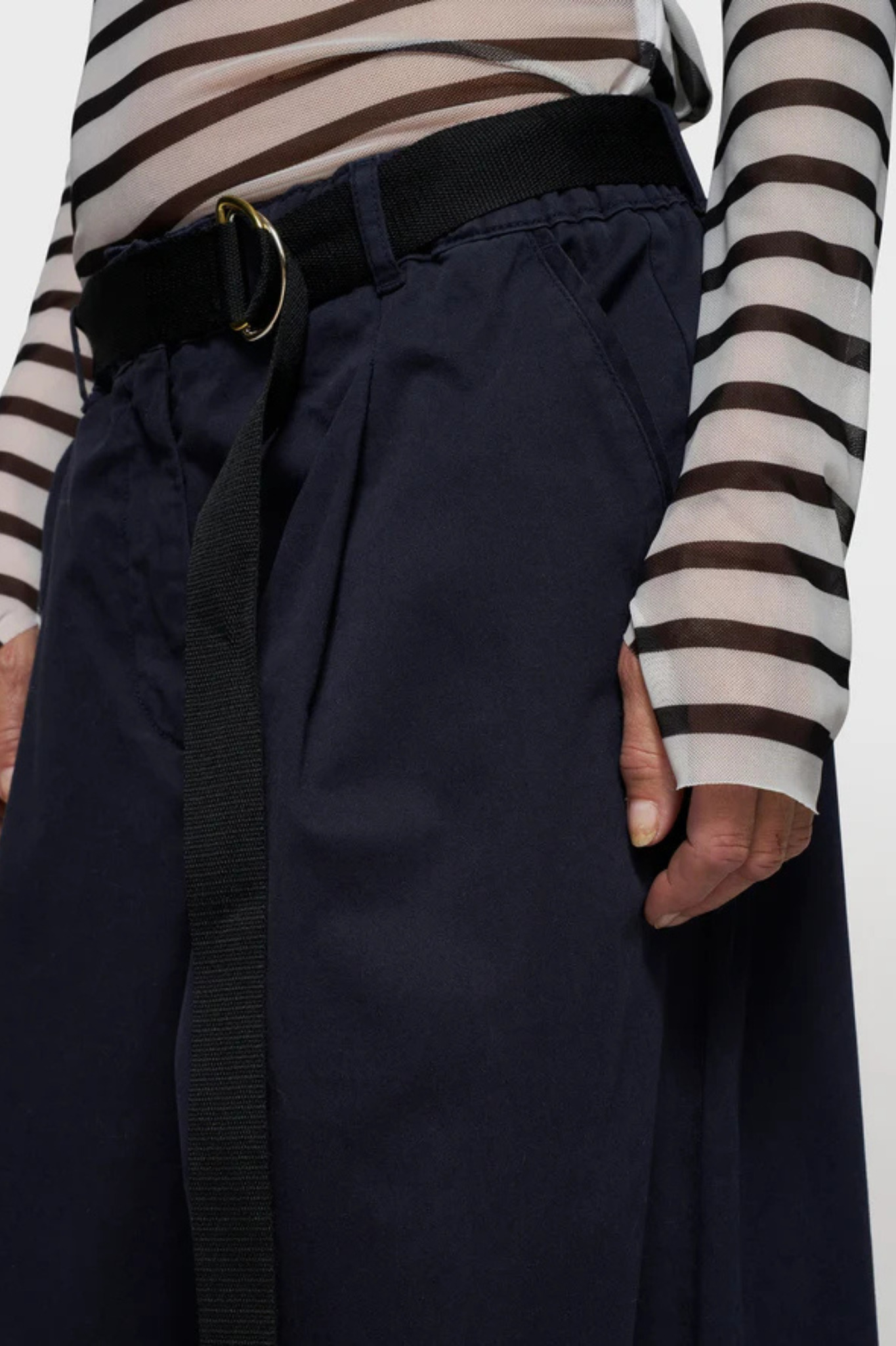 WIDE PANTS TWILL - DARK NAVY