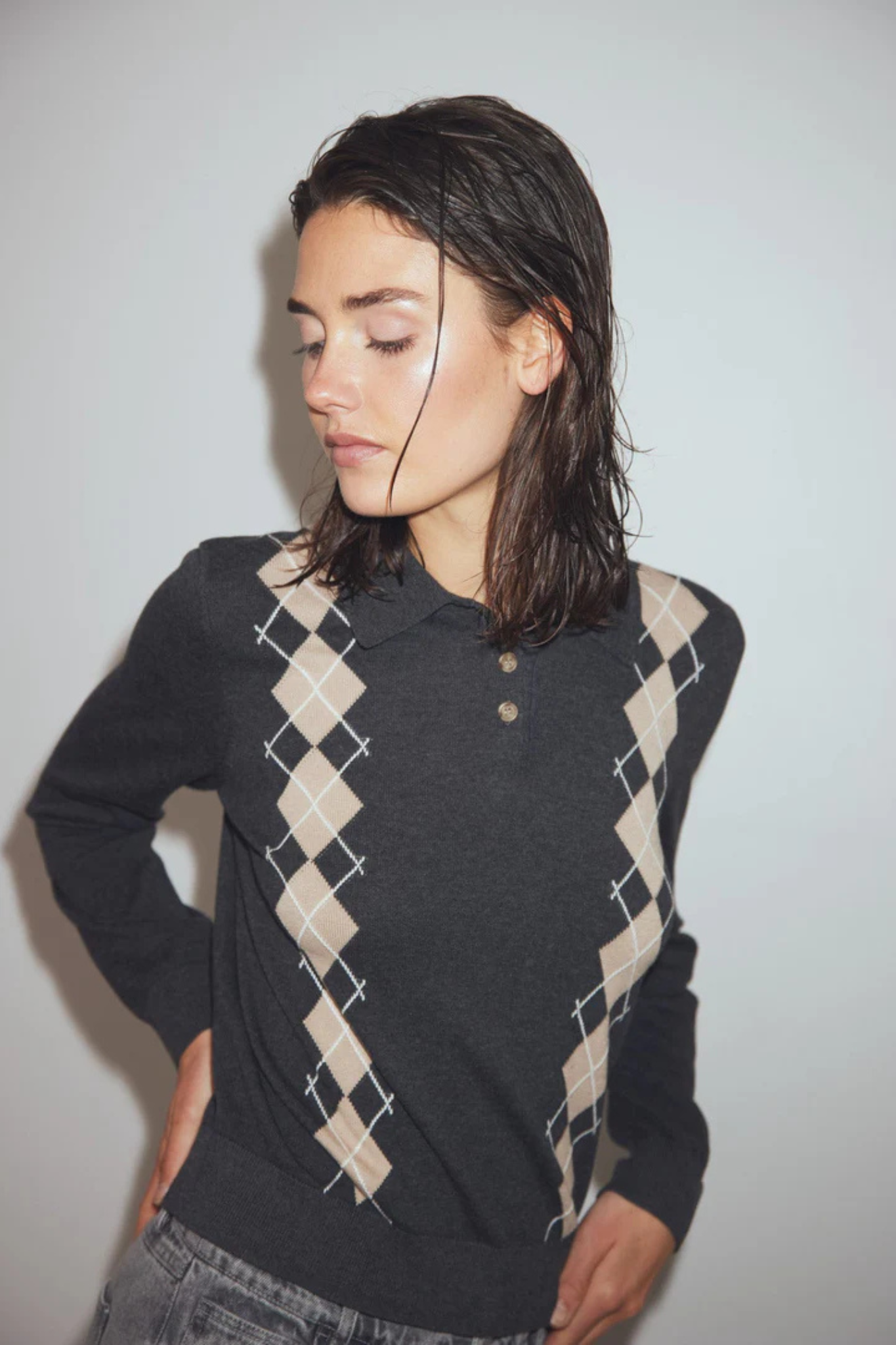 MAXINE KNIT - DASHA GREY CHECK