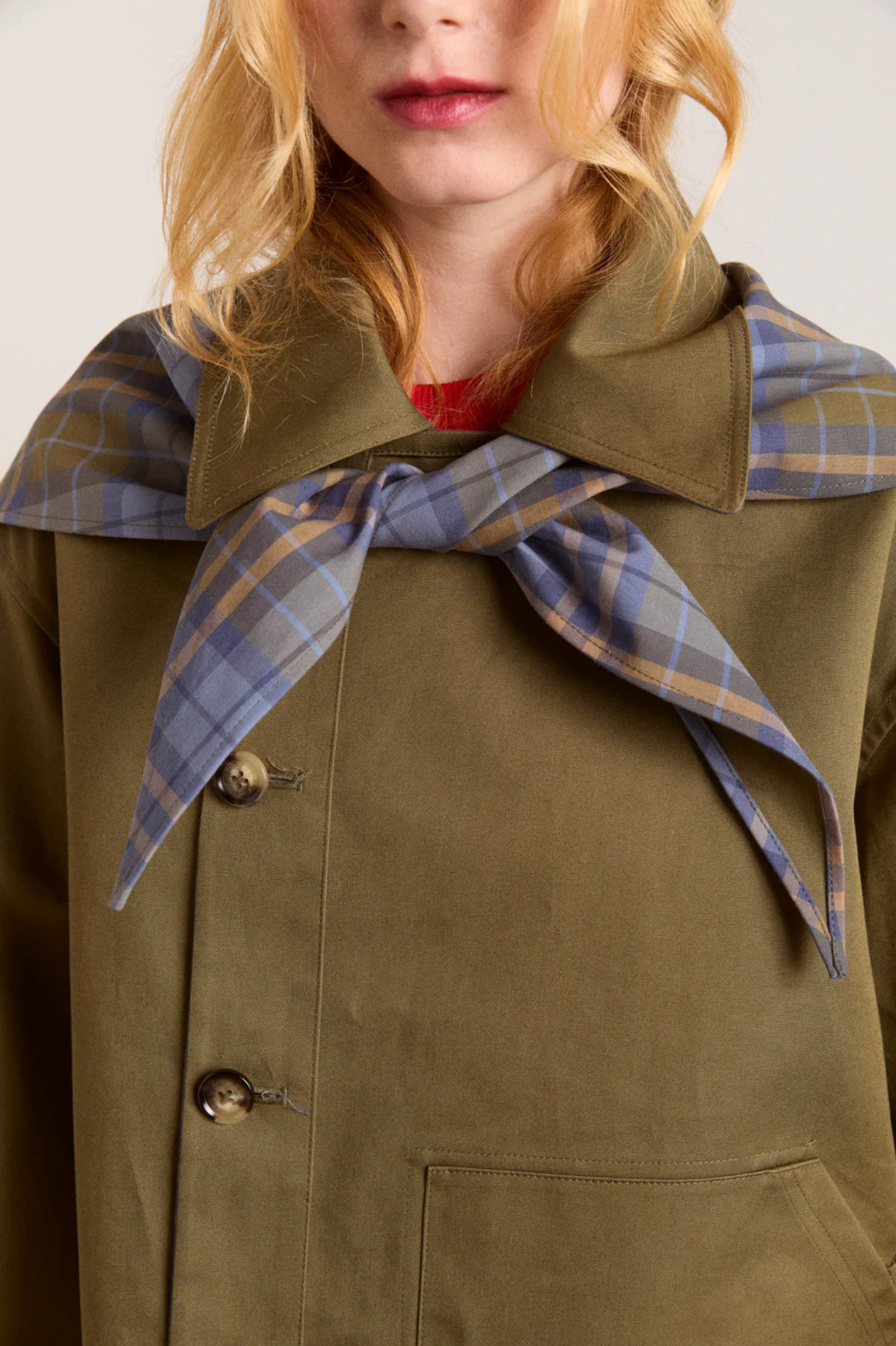 JERRY CROP TRENCH COAT - OLIVE