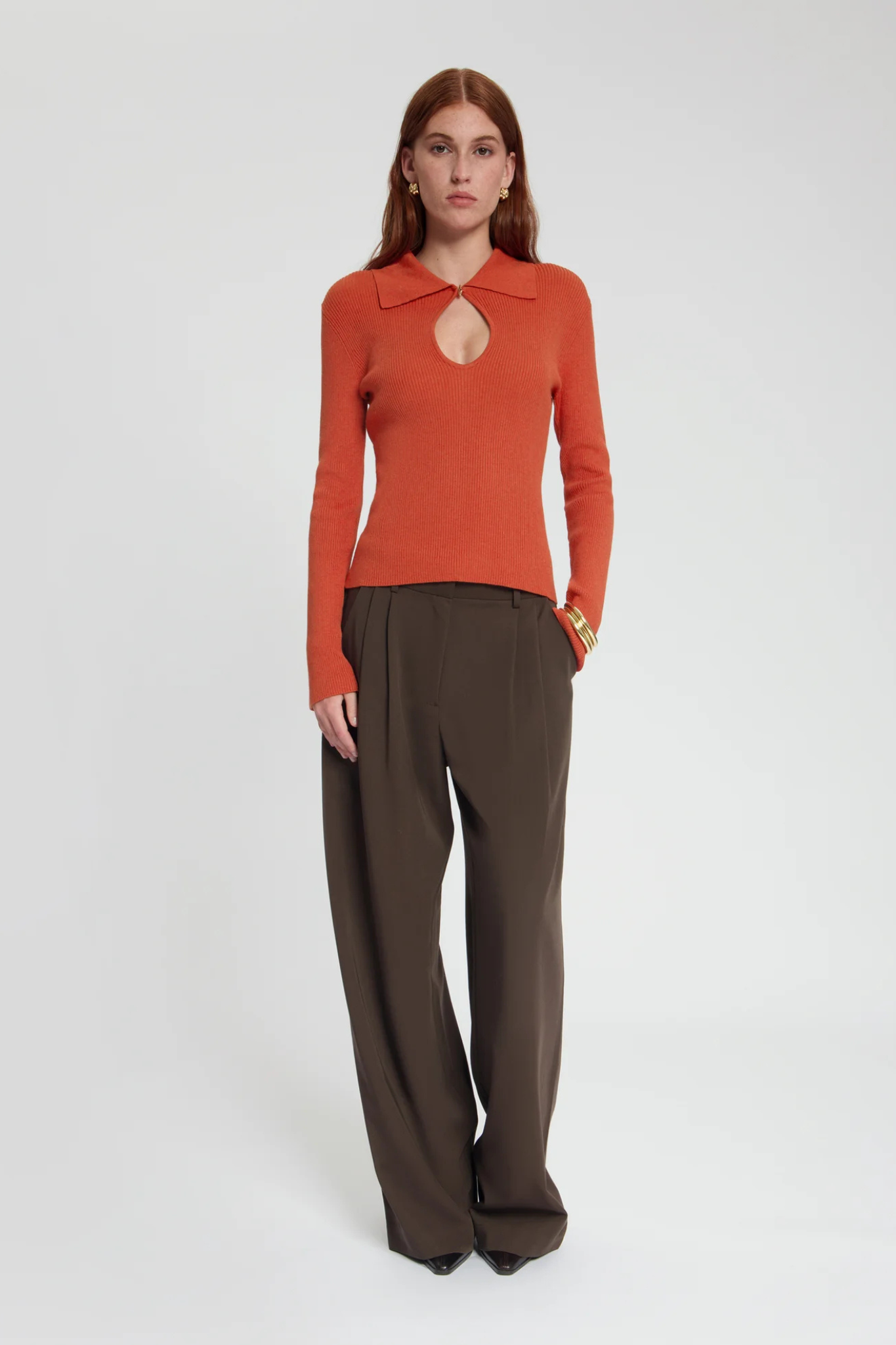 MAYA KNIT TOP - ORANGE