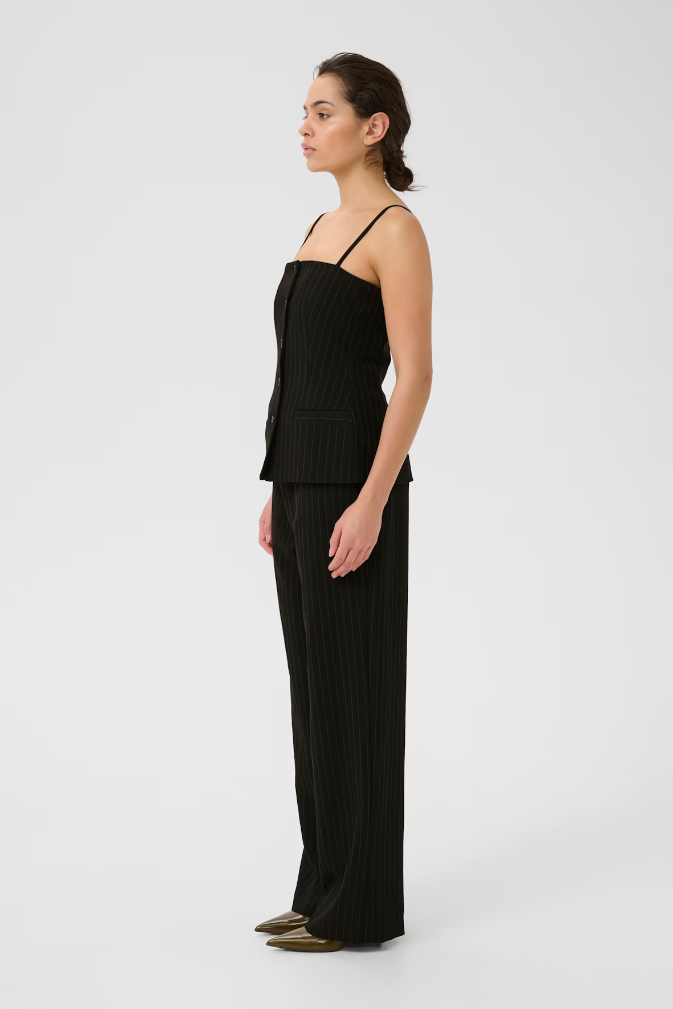 JOELLE CORSAGE - BLACK PINSTRIPE
