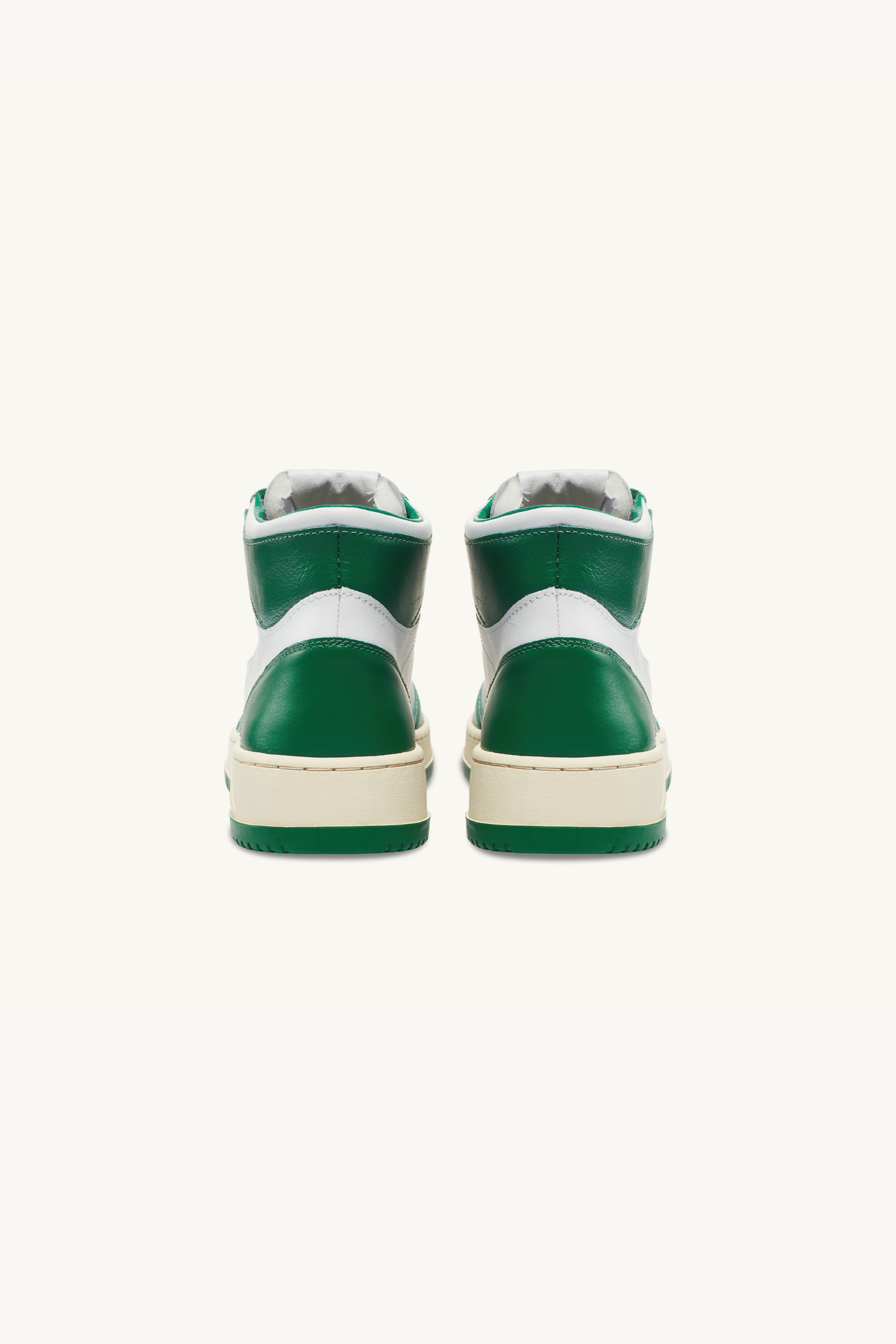 AUMM-WB03 - MEDALIST MID SNEAKERS IN TWO-TONE LEATHER COLOR WHITE AND GREEN