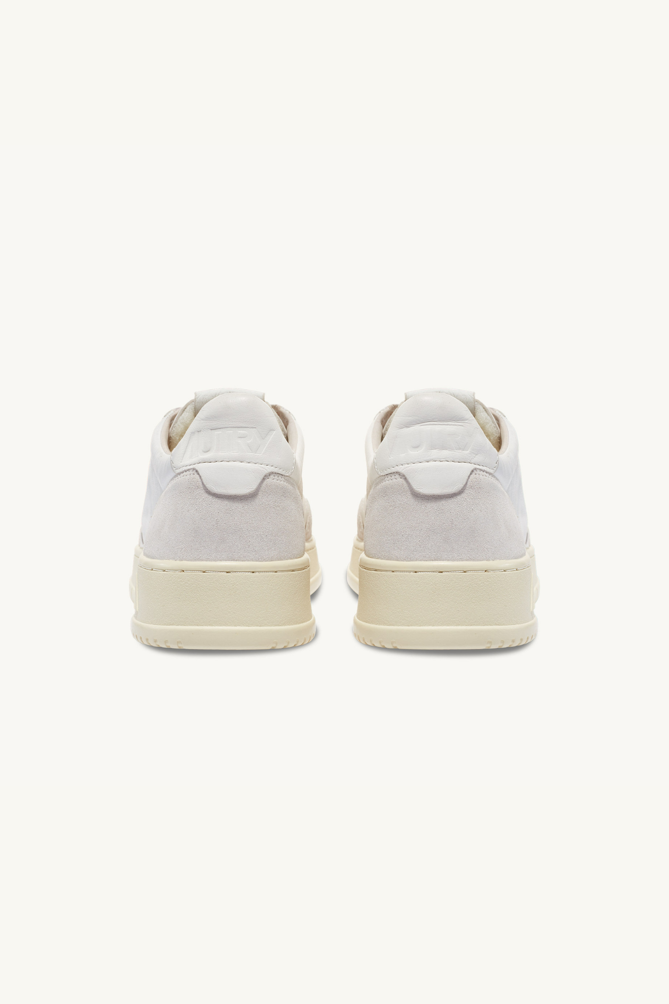AULM-GS30 - MEDALIST LOW SNEAKERS IN WHITE GOATSKIN AND SUEDE