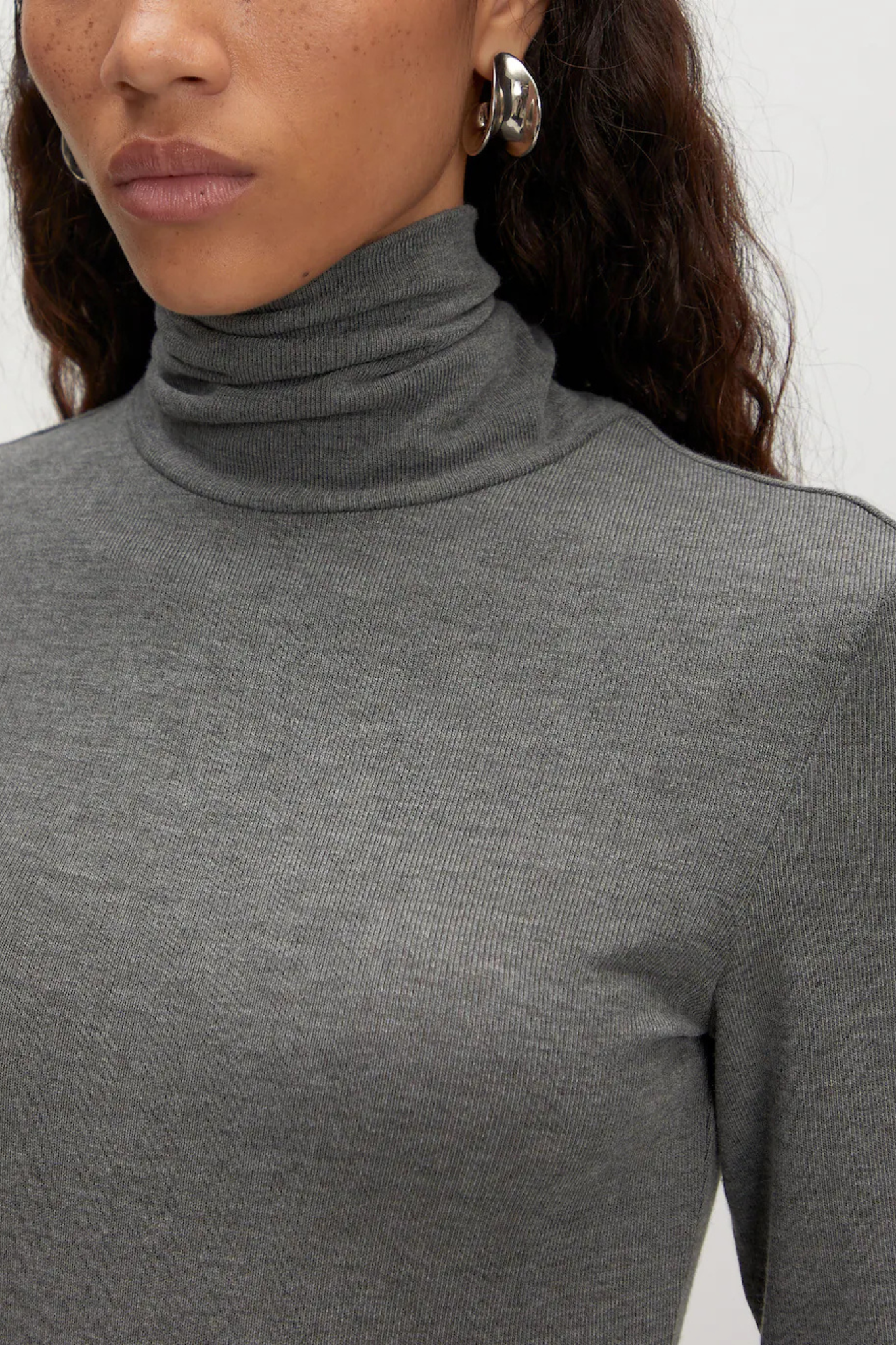 RAYA LONGSLEEVE TOP - DARK GREY MELANGE