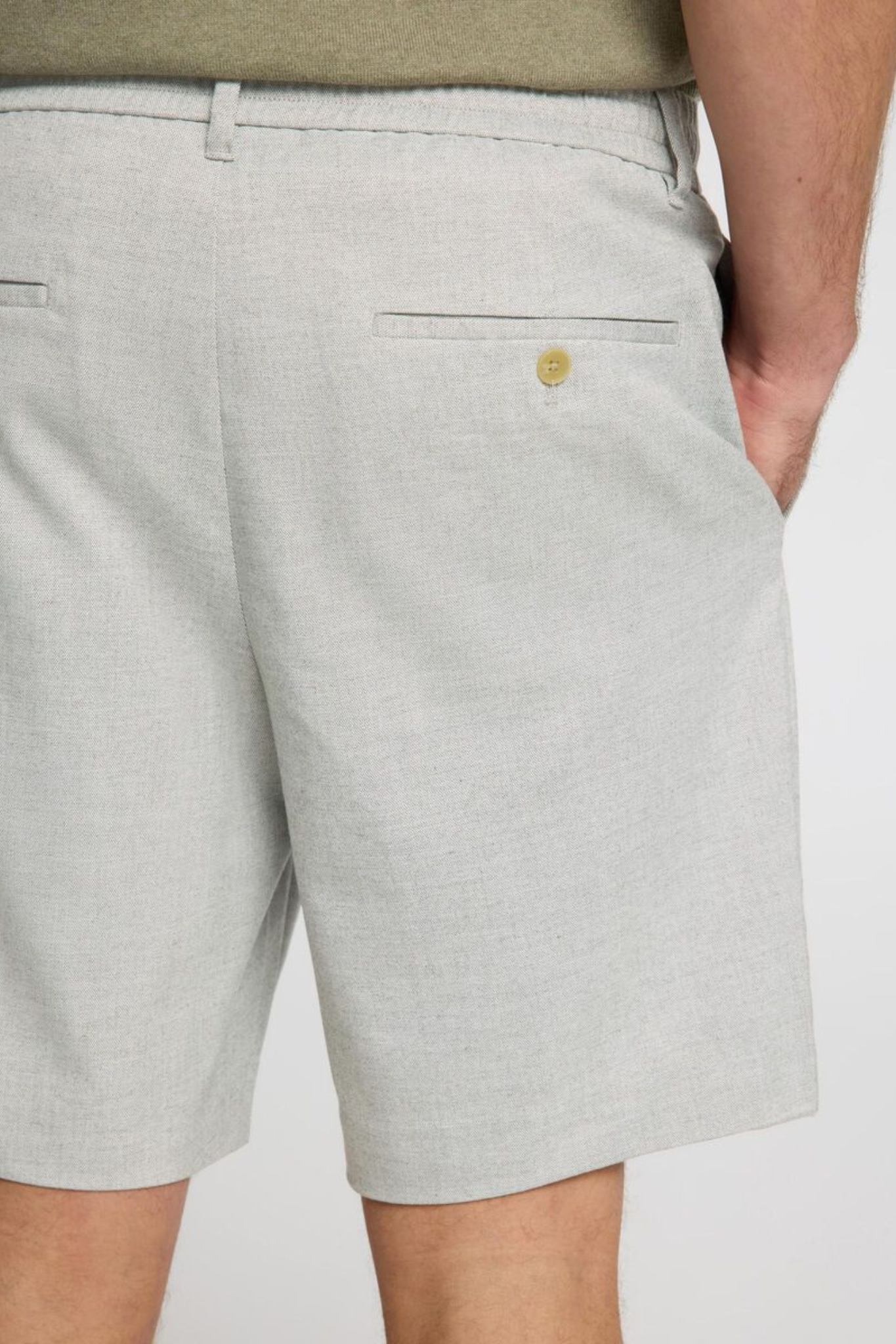 SLHREGULAR-LEROY PLEAT SHORTS - LIGHT GREY MELANGE