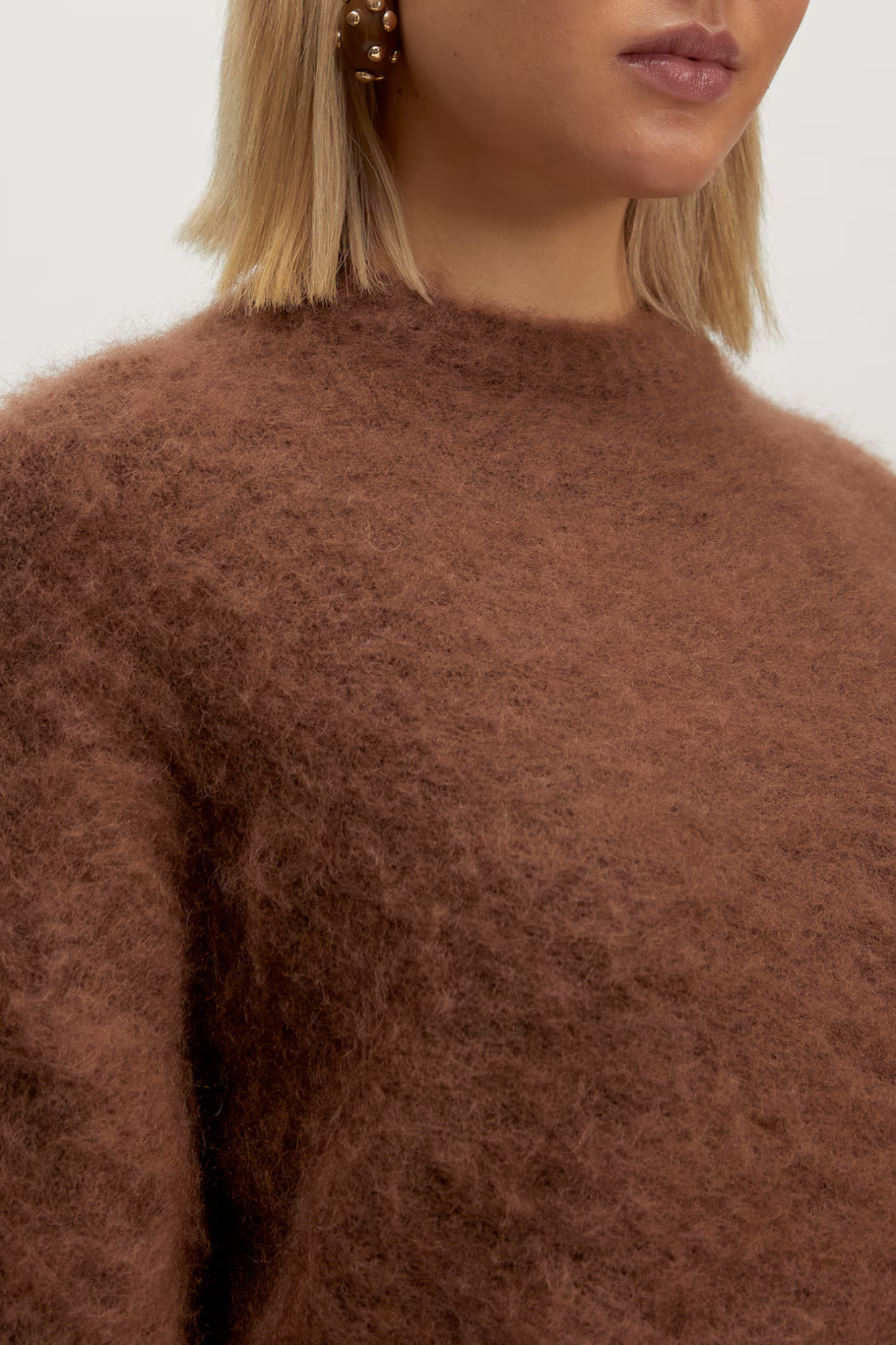 BAILEE MOHAIR SWEATER - FONDUE FUDGE