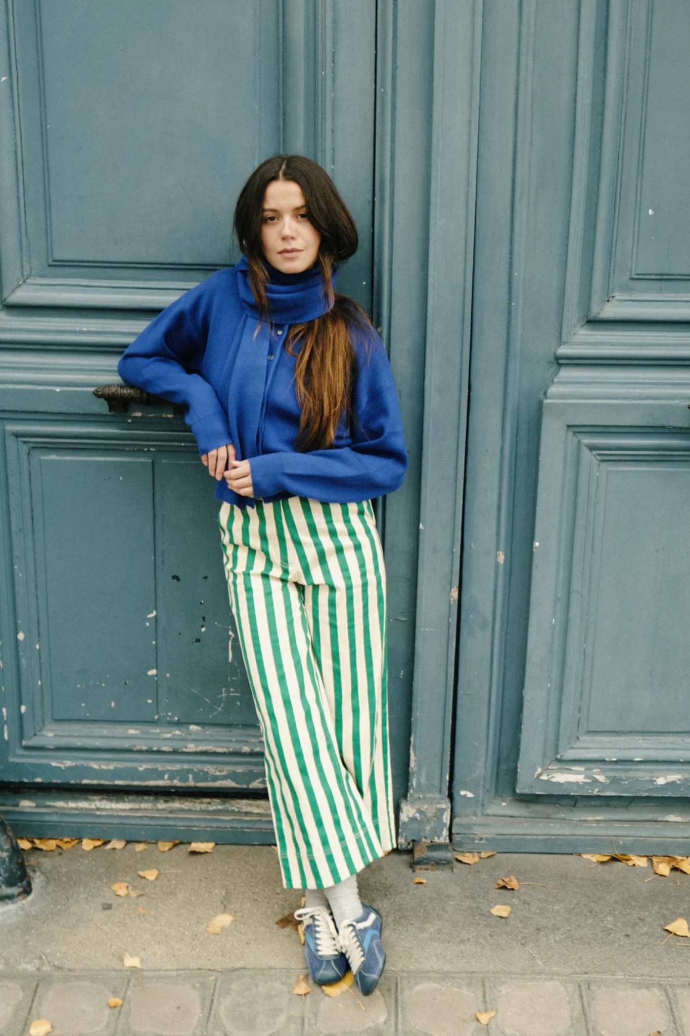 ANTON SET DE CARDIGAN - ECHARPE - BLEU ELEC.
