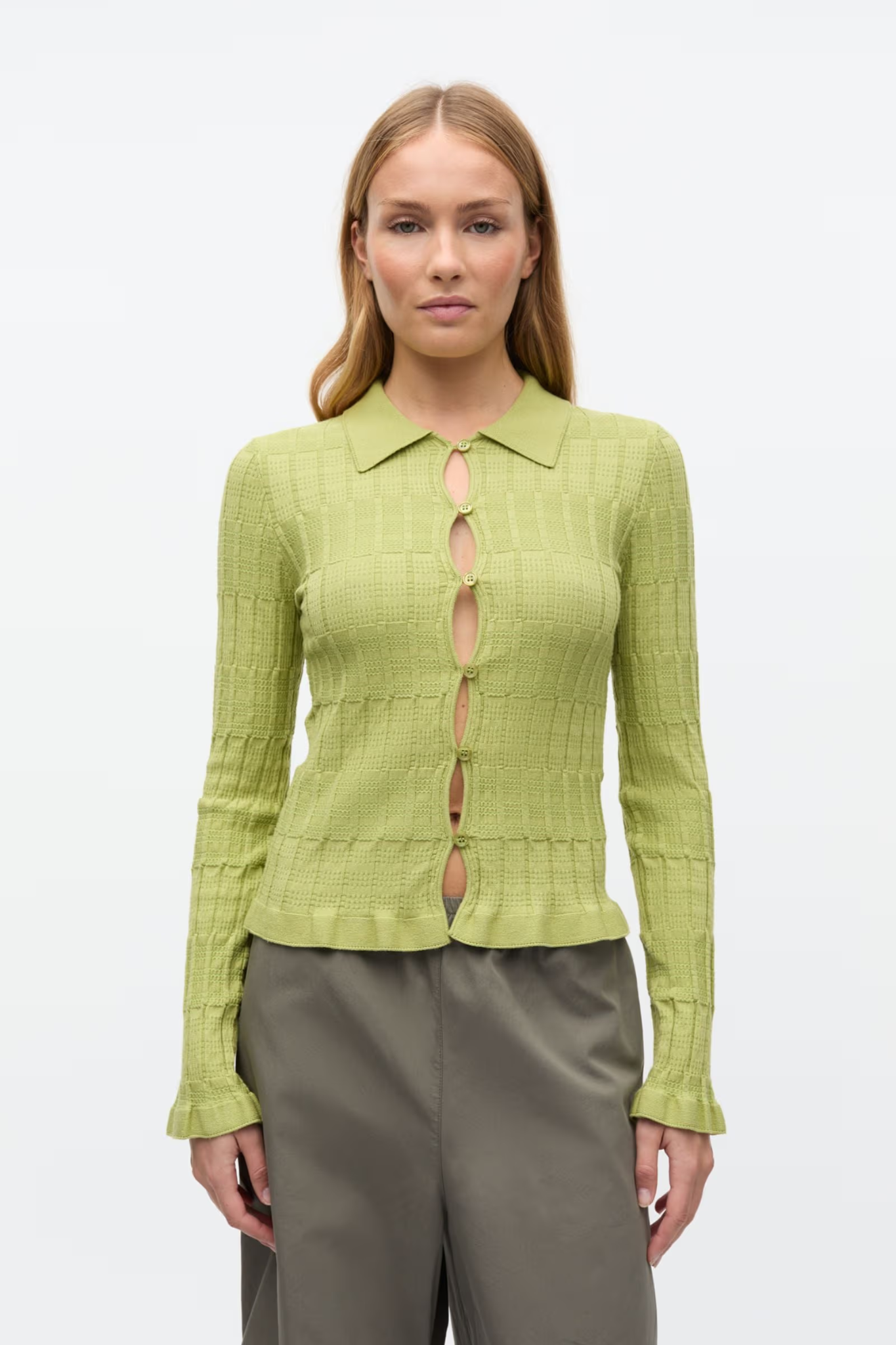YELIA LS CARDIGAN - FERN