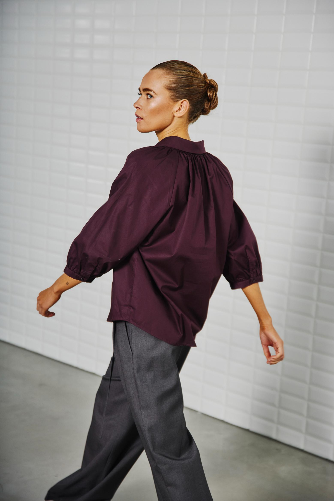GRAZIE HALF SLEEVE TOP - WINDSOR WINE