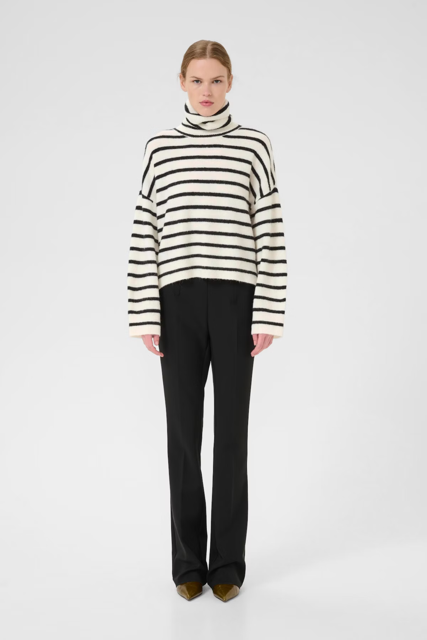 ALPHA ROLLNECK STRIPED - CHARCOAL BLACK