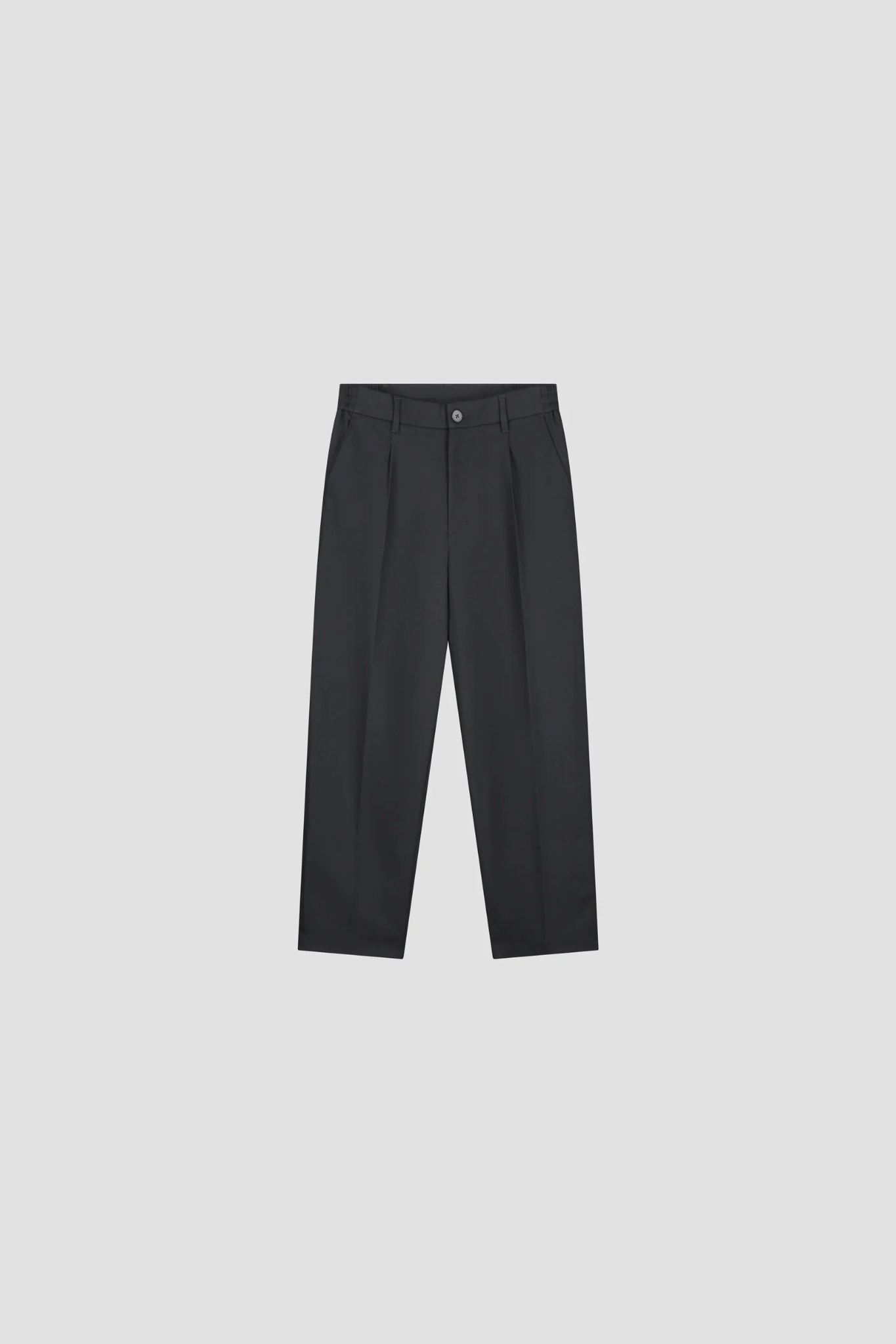 REGULAR TWILL PLEATED PANT - CHARCOAL