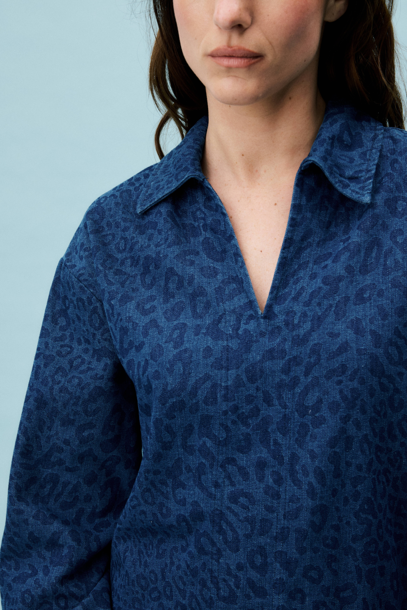 AGLOSSA DRESS - BLUE JEAN