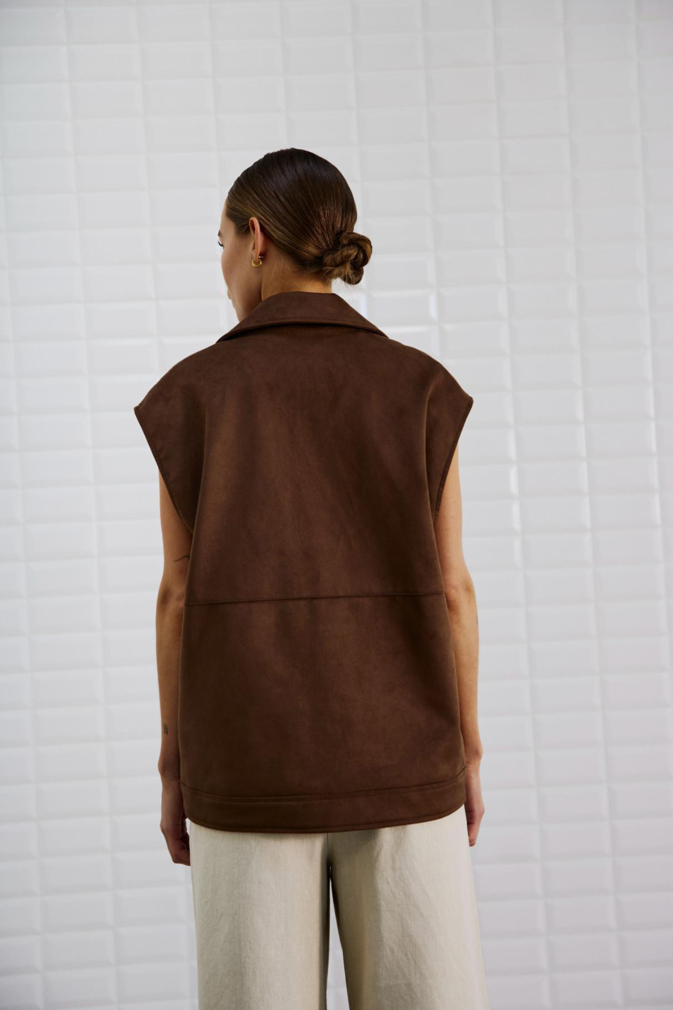 ANALINA VEGAN SUEDE VEST - SQUIRREL BROWN
