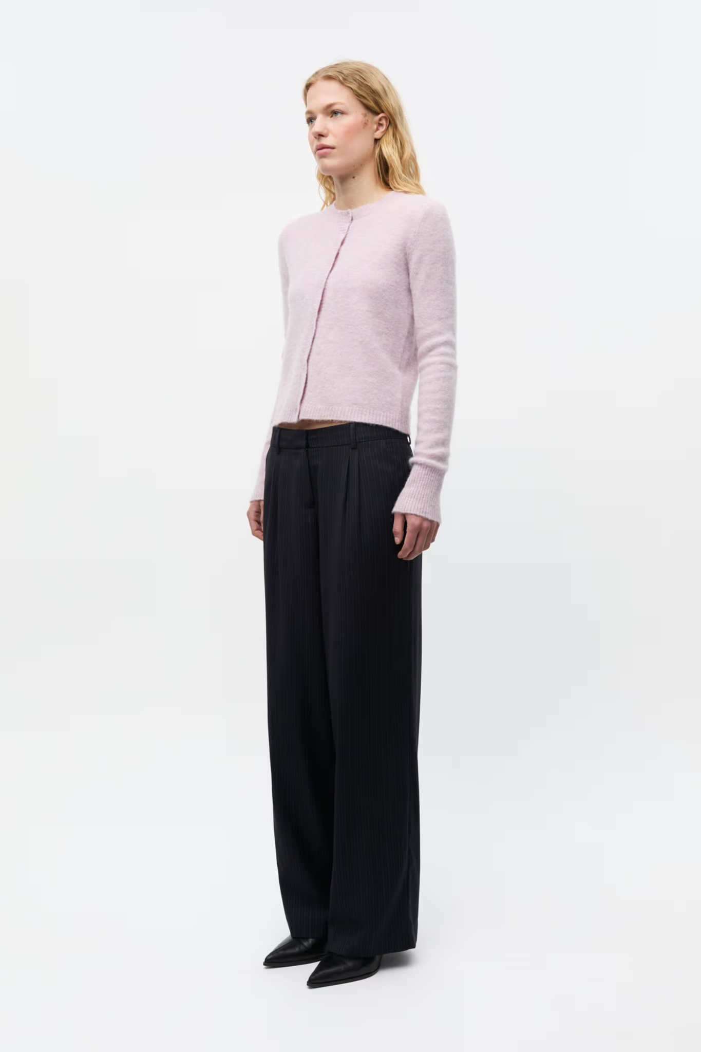 ADA LS CARDIGAN - LAVENDER FOG MEL