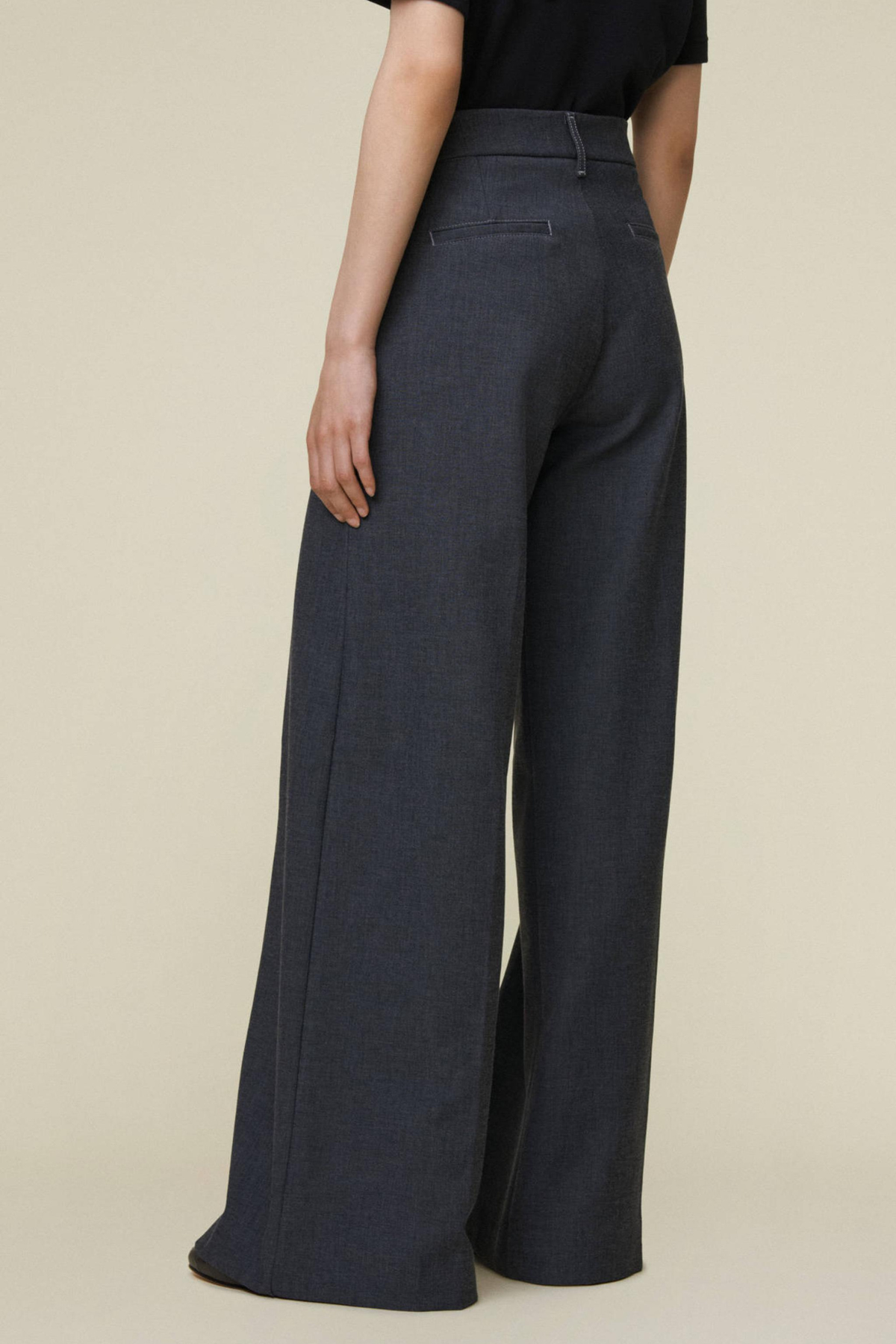 SILVIA WIDE ROBLE FLEECE PANTS - NAVY