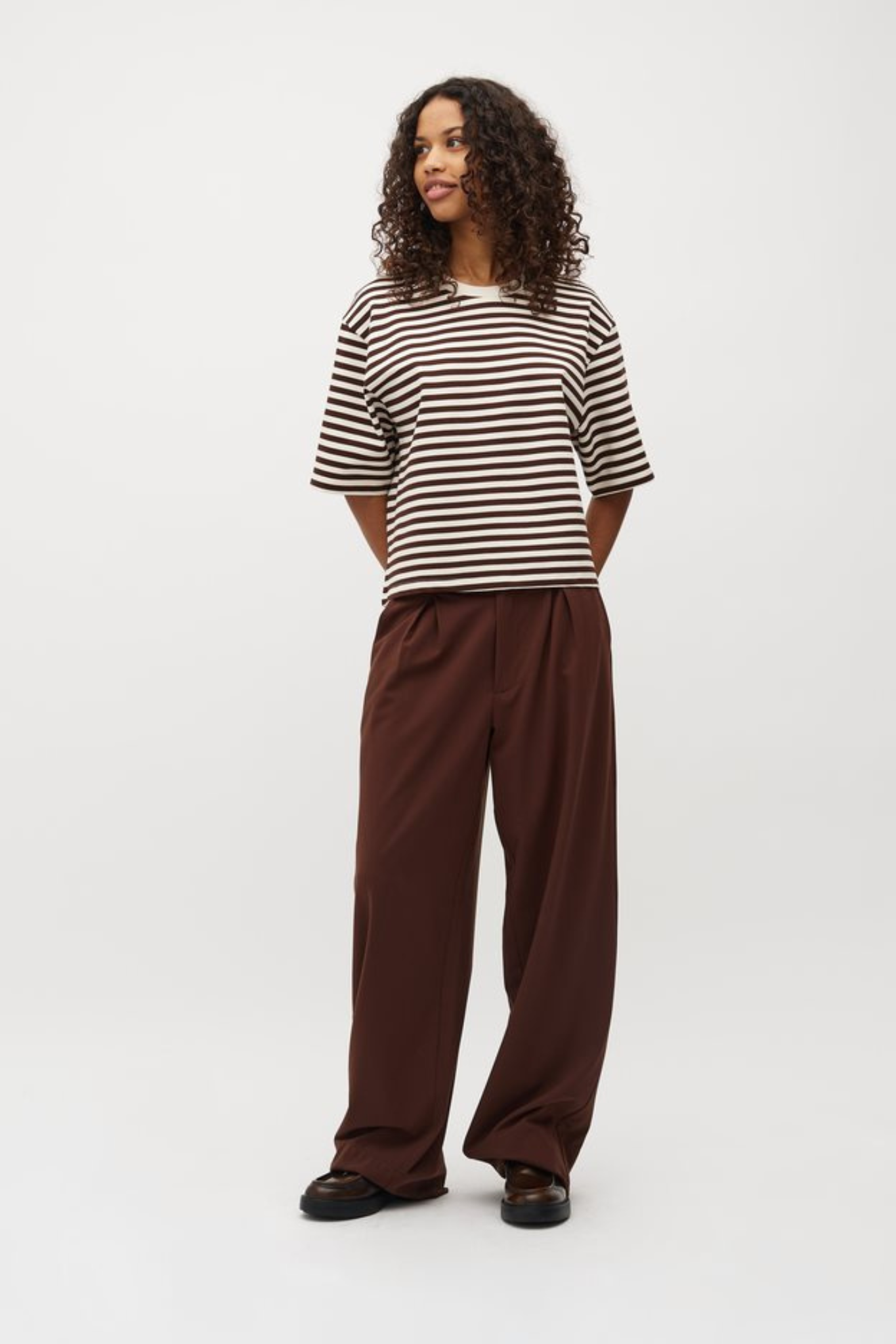 EMRYS BETSY STRIPE T-SHIRT - JAVA SUGAR STRIPE