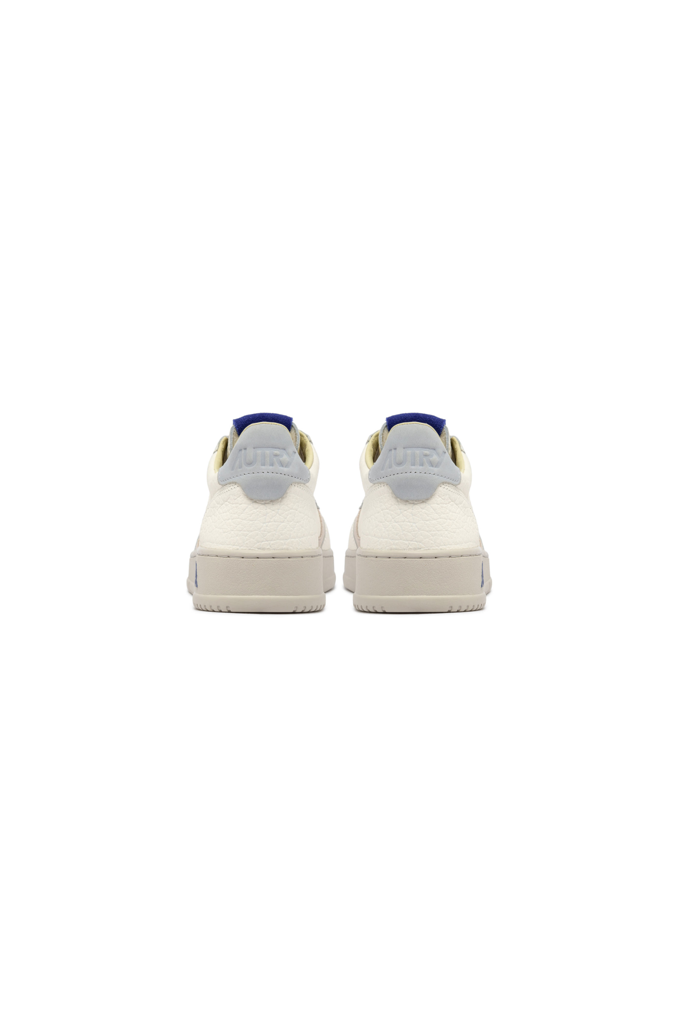 Autry madalist low men sneakers in sand and blue. Back view