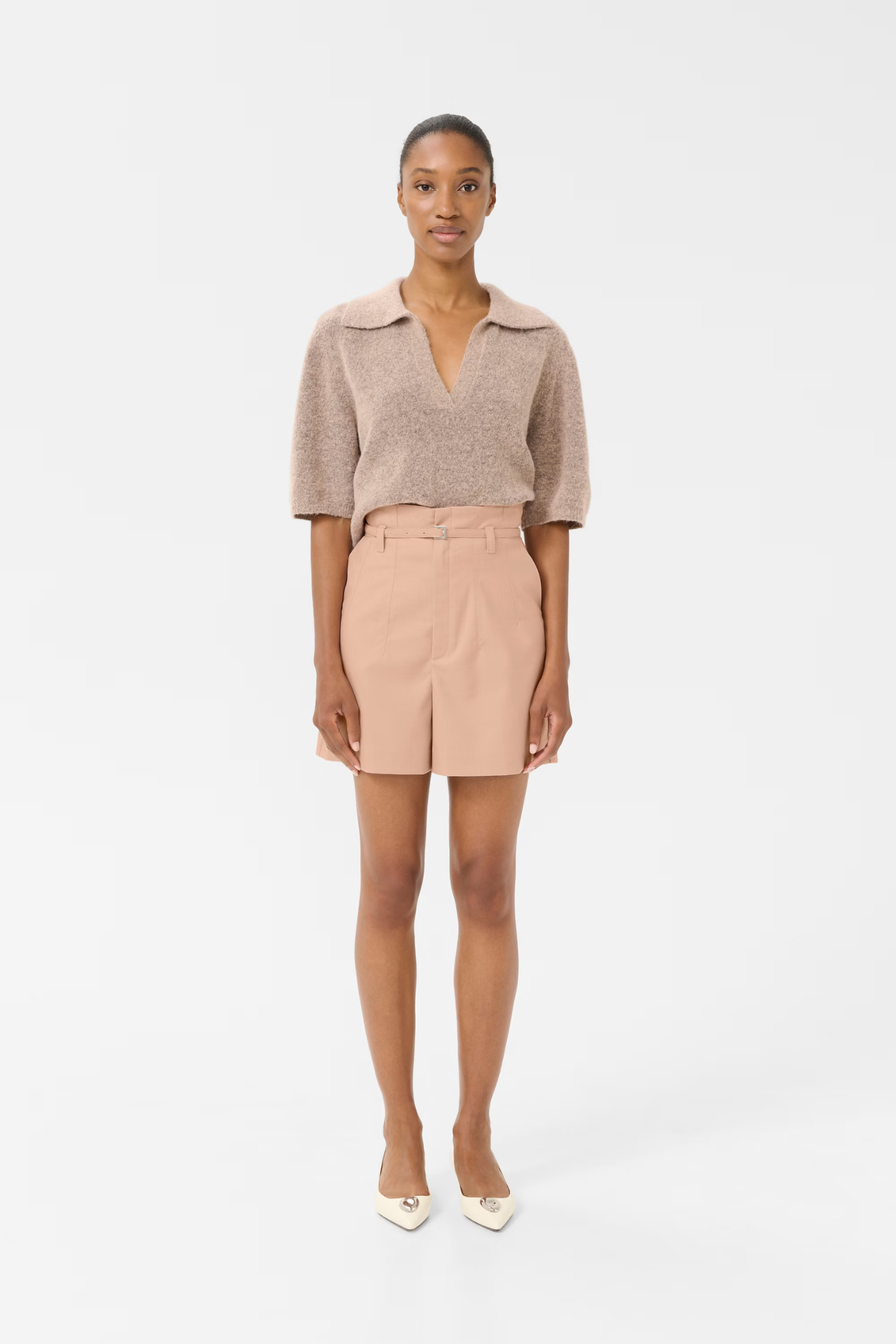 ALPHA SS POLO PULLOVER - ROSE DUST MELANGE