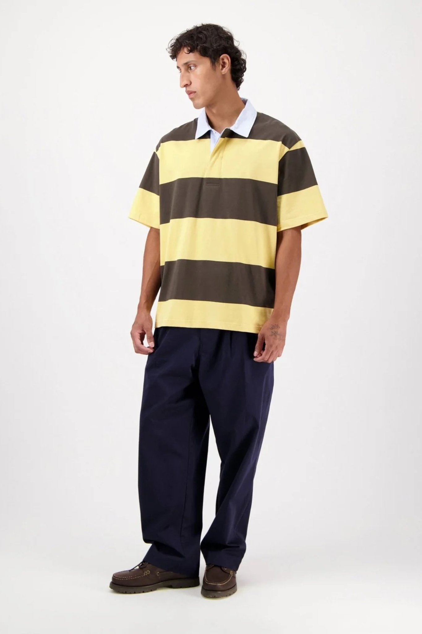SOLEIL POLO - YELLOW GREY STRIPE