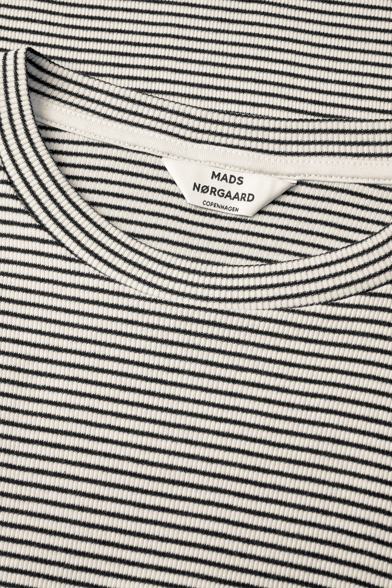 COTTON STRIPE TUBA T-SHIRT LS - VANILLA ICE/BLACK