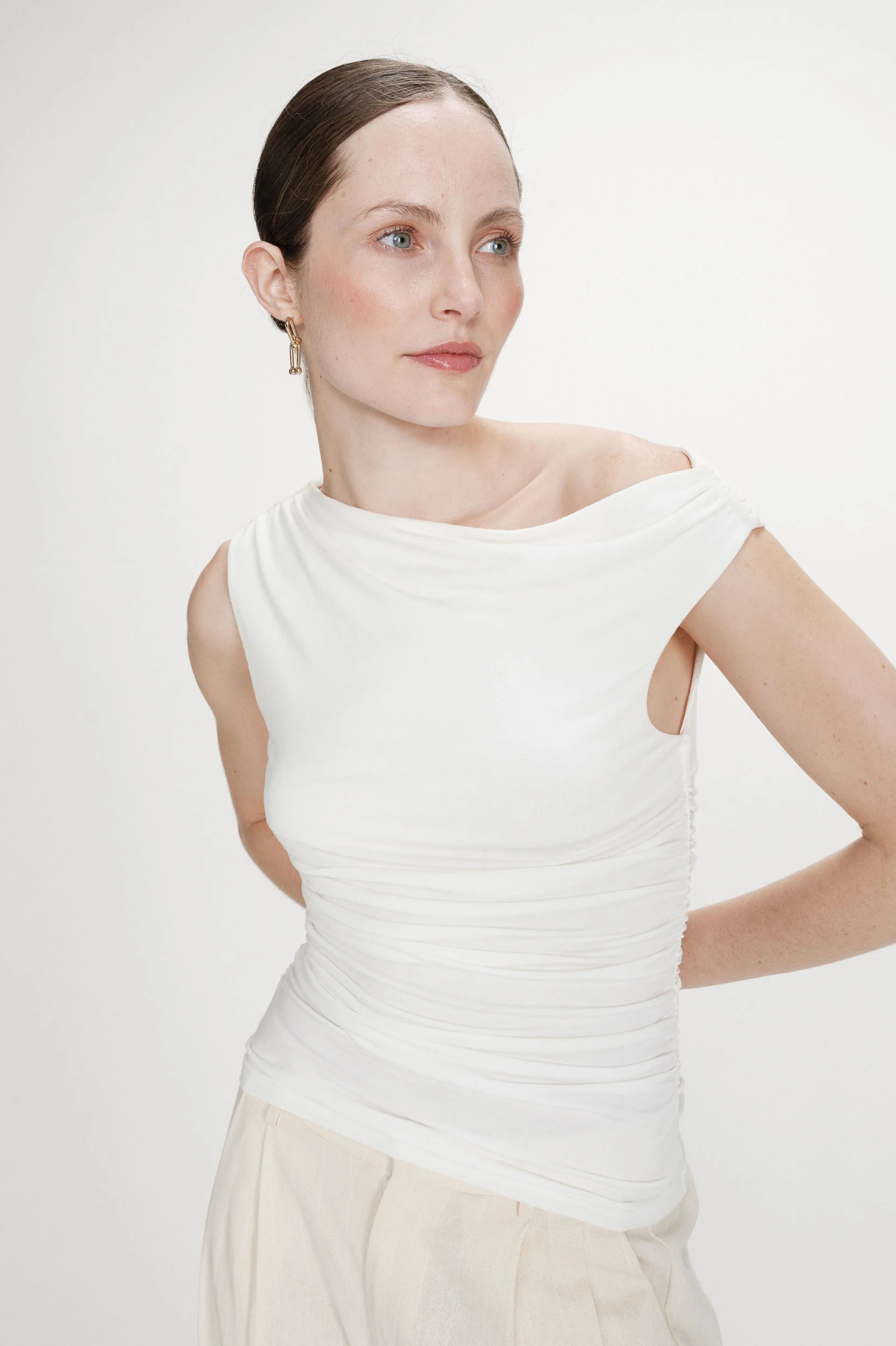 VALLEY SLEEVELESS TOP - IVOIRE