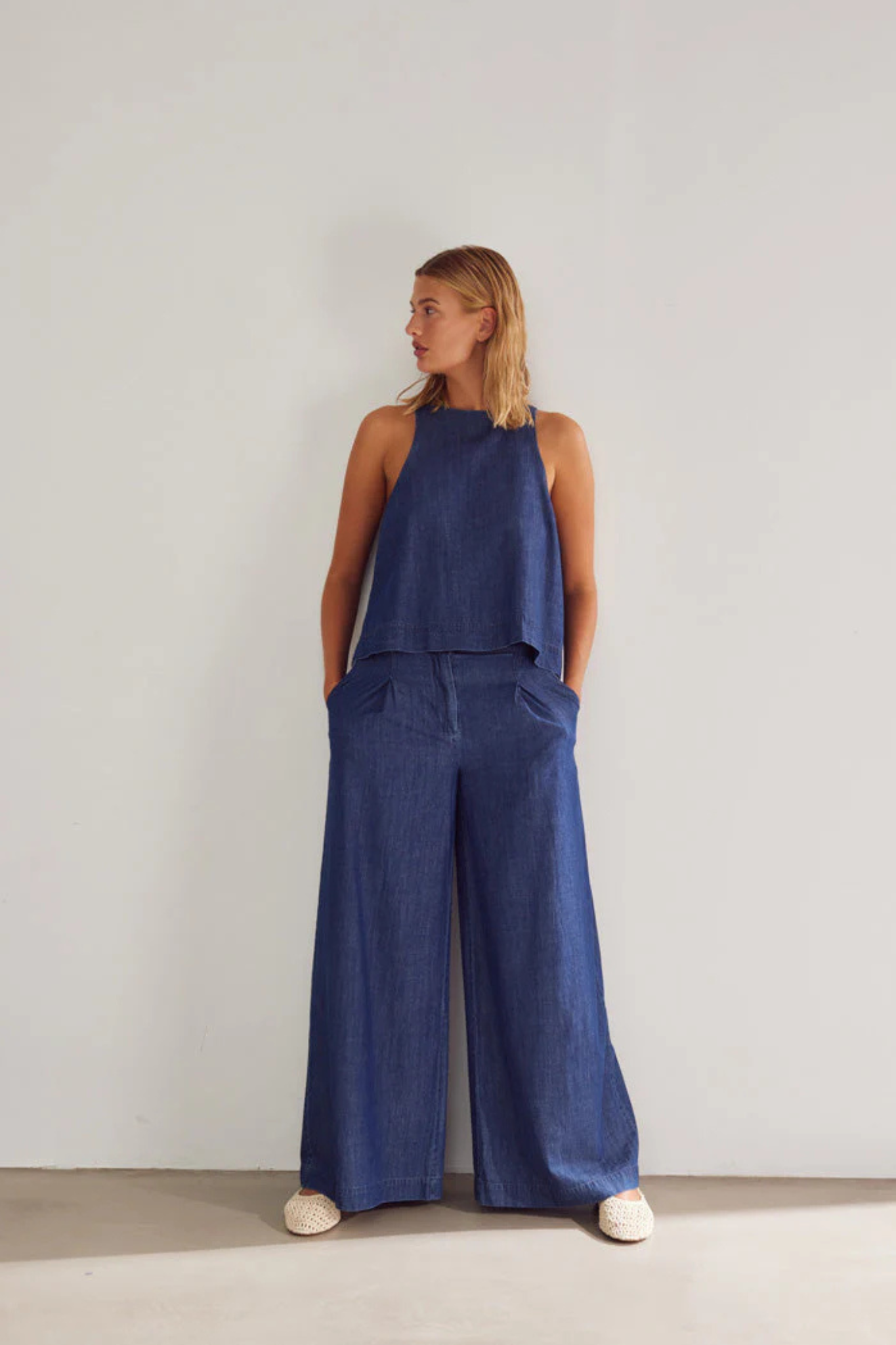 KAZIA PANTS - MEDIUM BLUE WASH