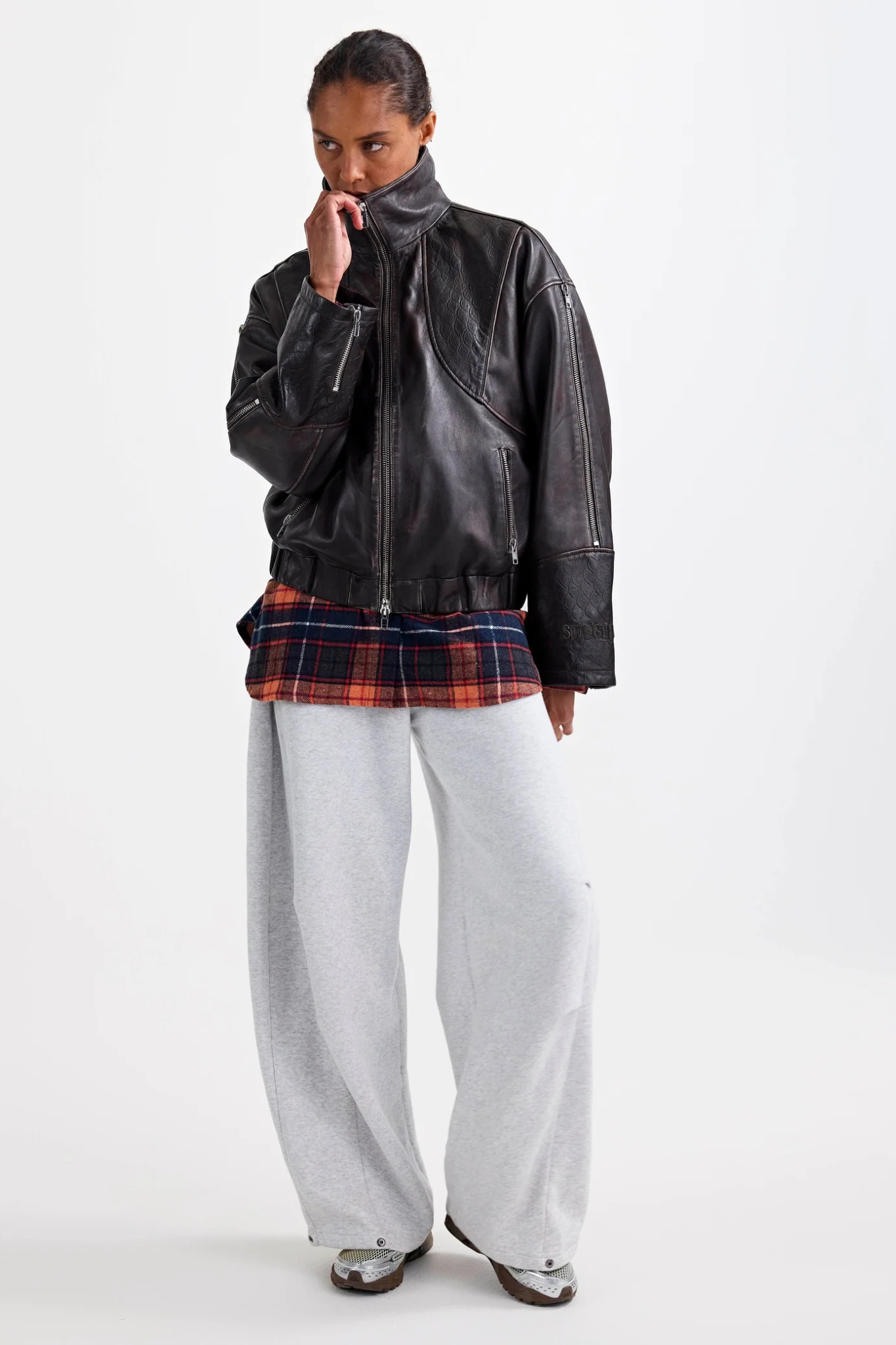 CARMEN LEATHER JACKET - BROWN