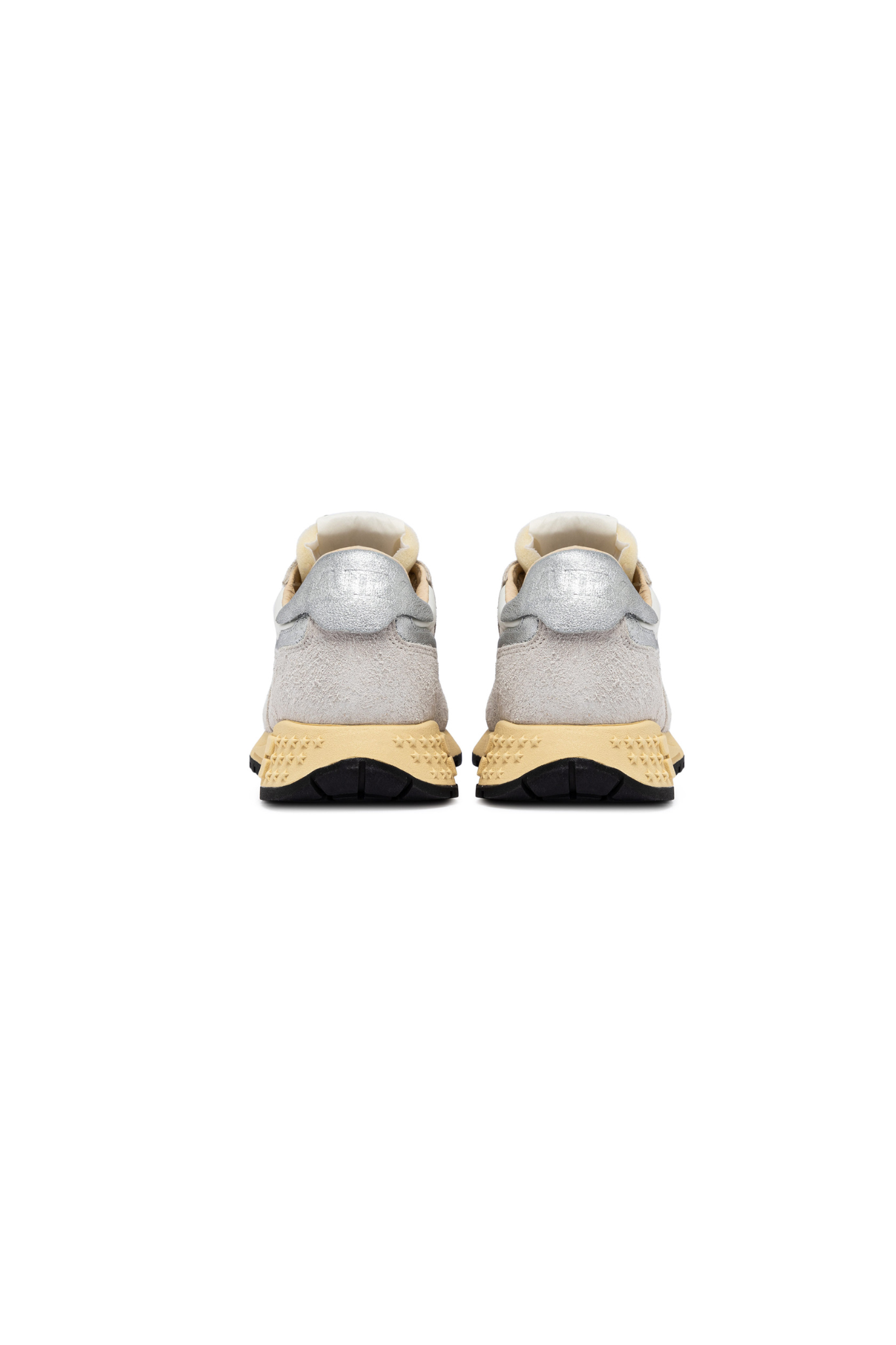 Autry reelwind low women sneakers in suede grey and white. Back view