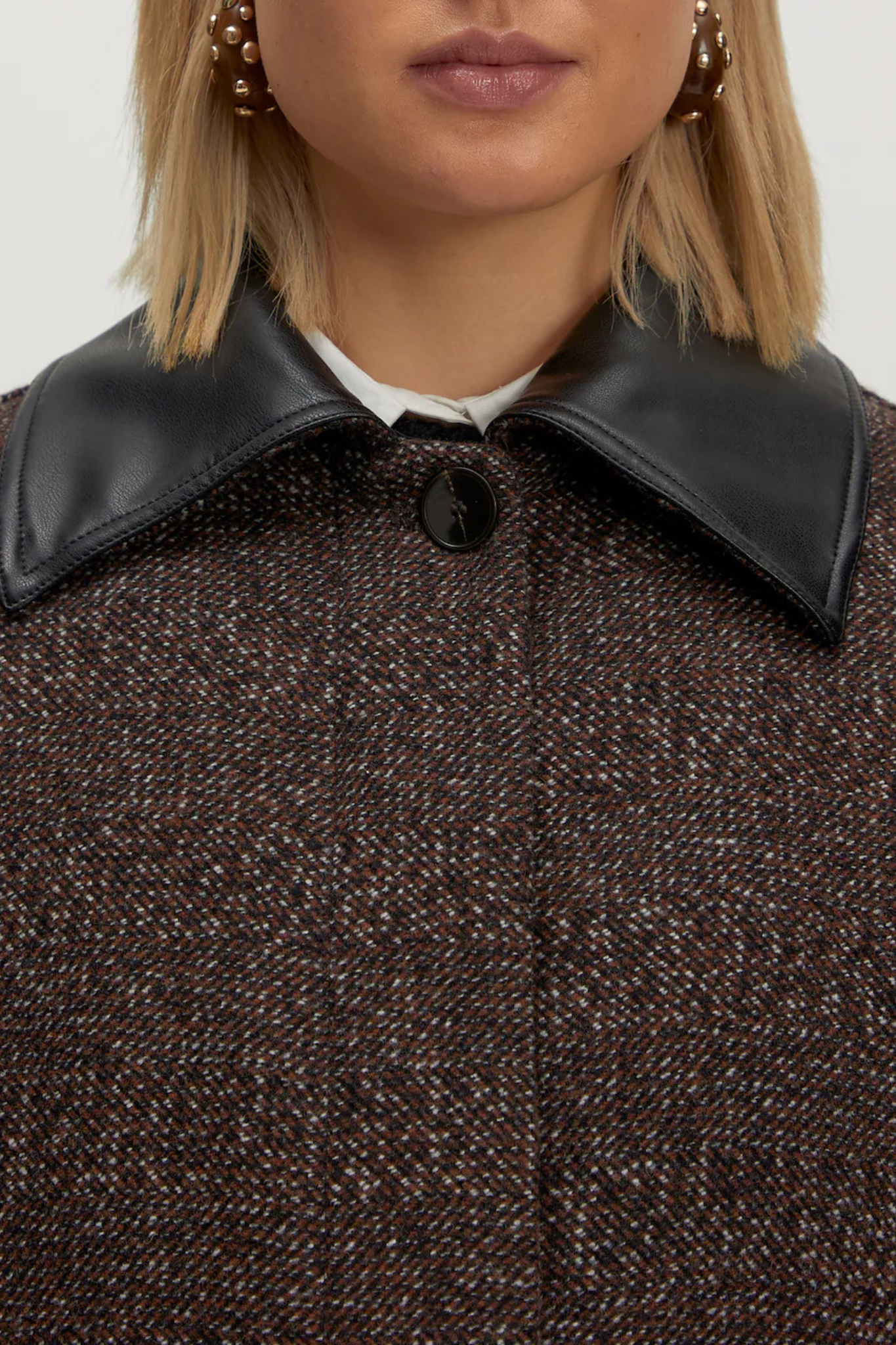 LEAH WOOL COAT - BROWN
