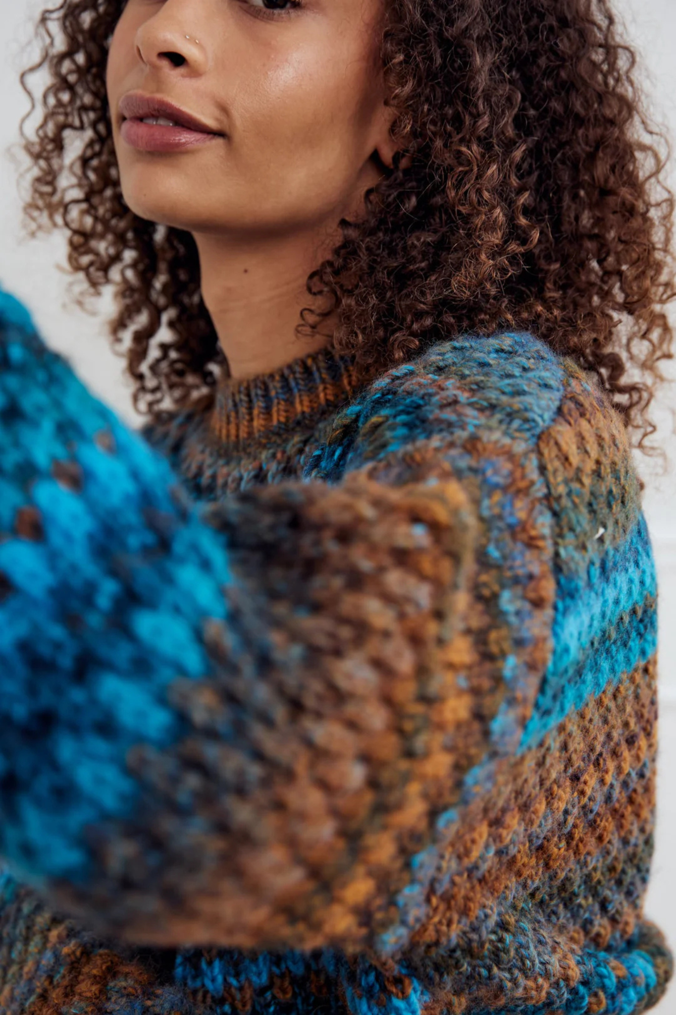 GIO KNIT SWEATER - BROWN GREY MIX