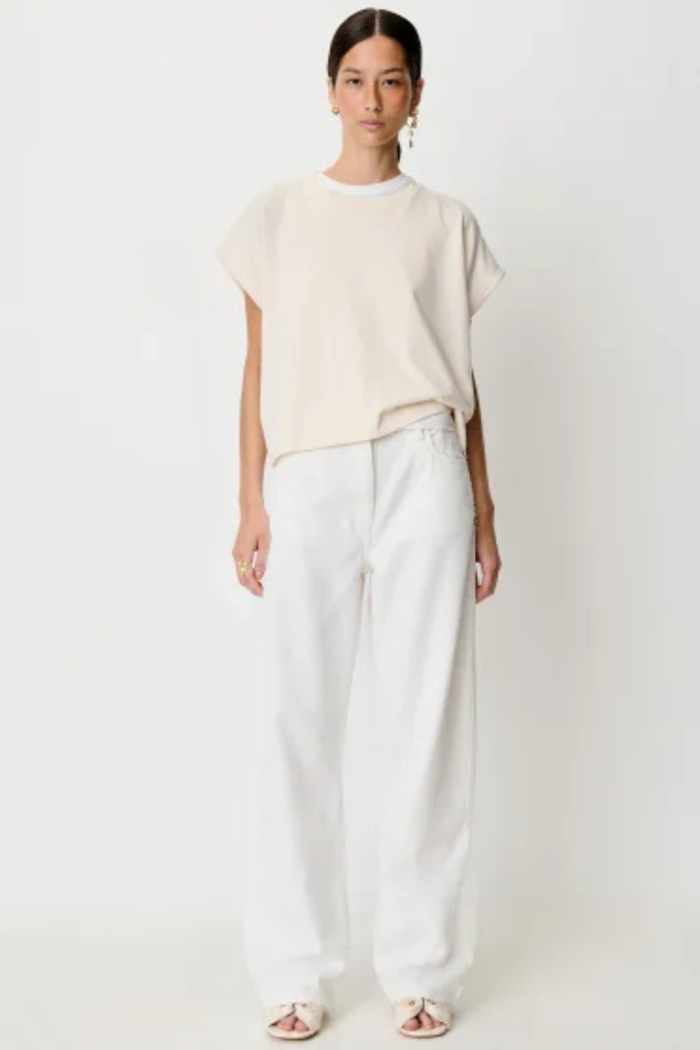 ERNISTO DRAWSTRING T-SHIRT - FLEUR DE SEL