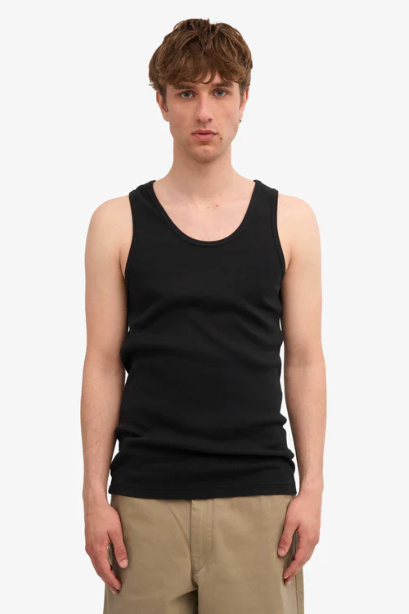 ORGANIC RIB TANK TOP - DEEP BLACK