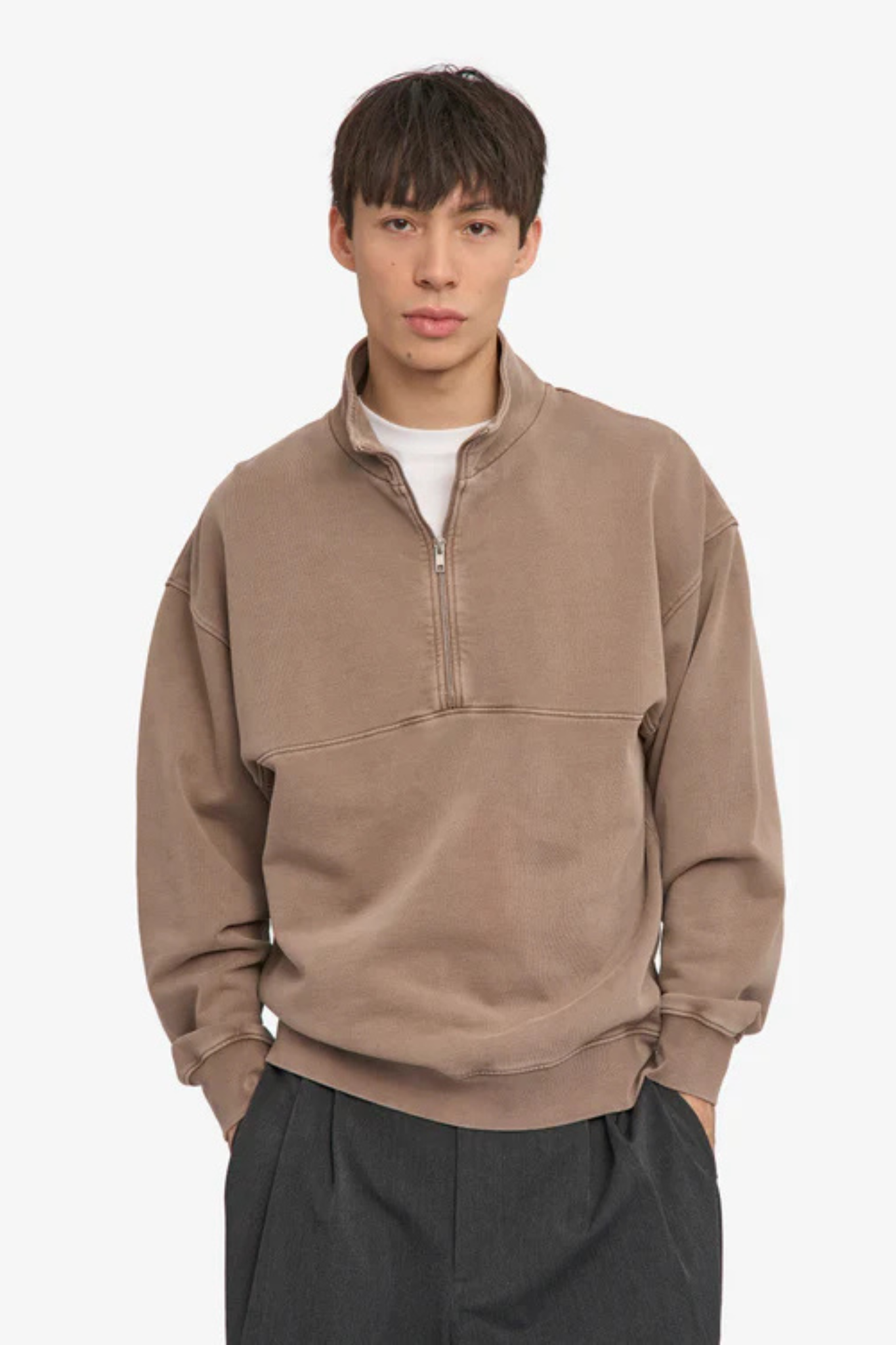 ORGANIC QUARTER ZIP - FADED KHAKI