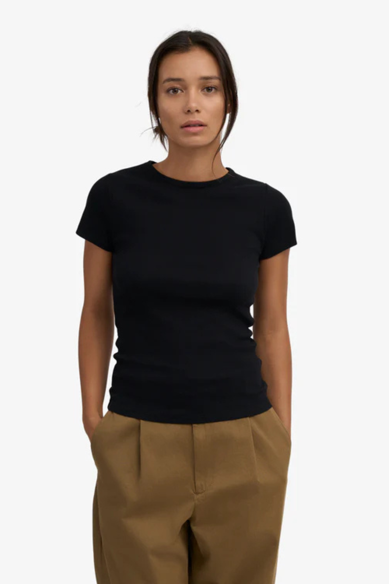 ORGANIC BOXY CROP T-SHIRT - DEEP BLACK