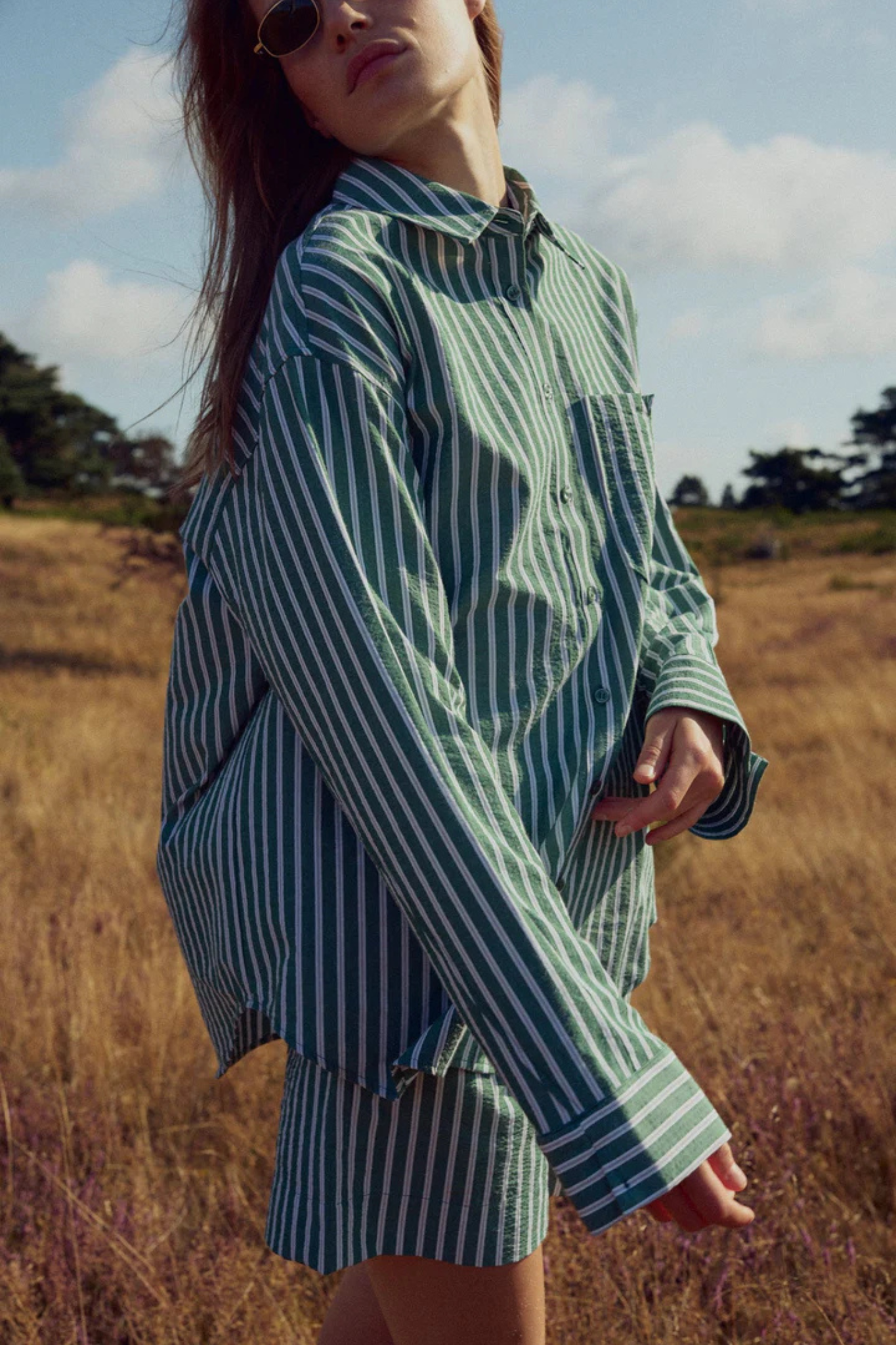 MARLON SHIRT - DRAYTON GREEN STRIPE