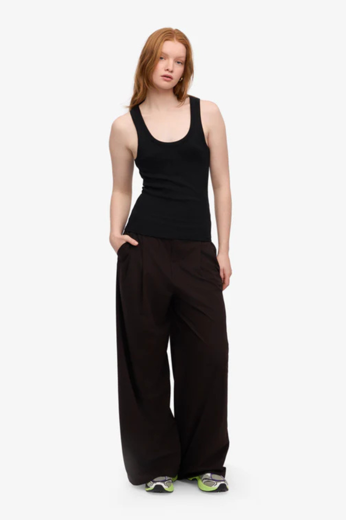 ORGANIC RIB TANK TOP WOMEN - DEEP BLACK